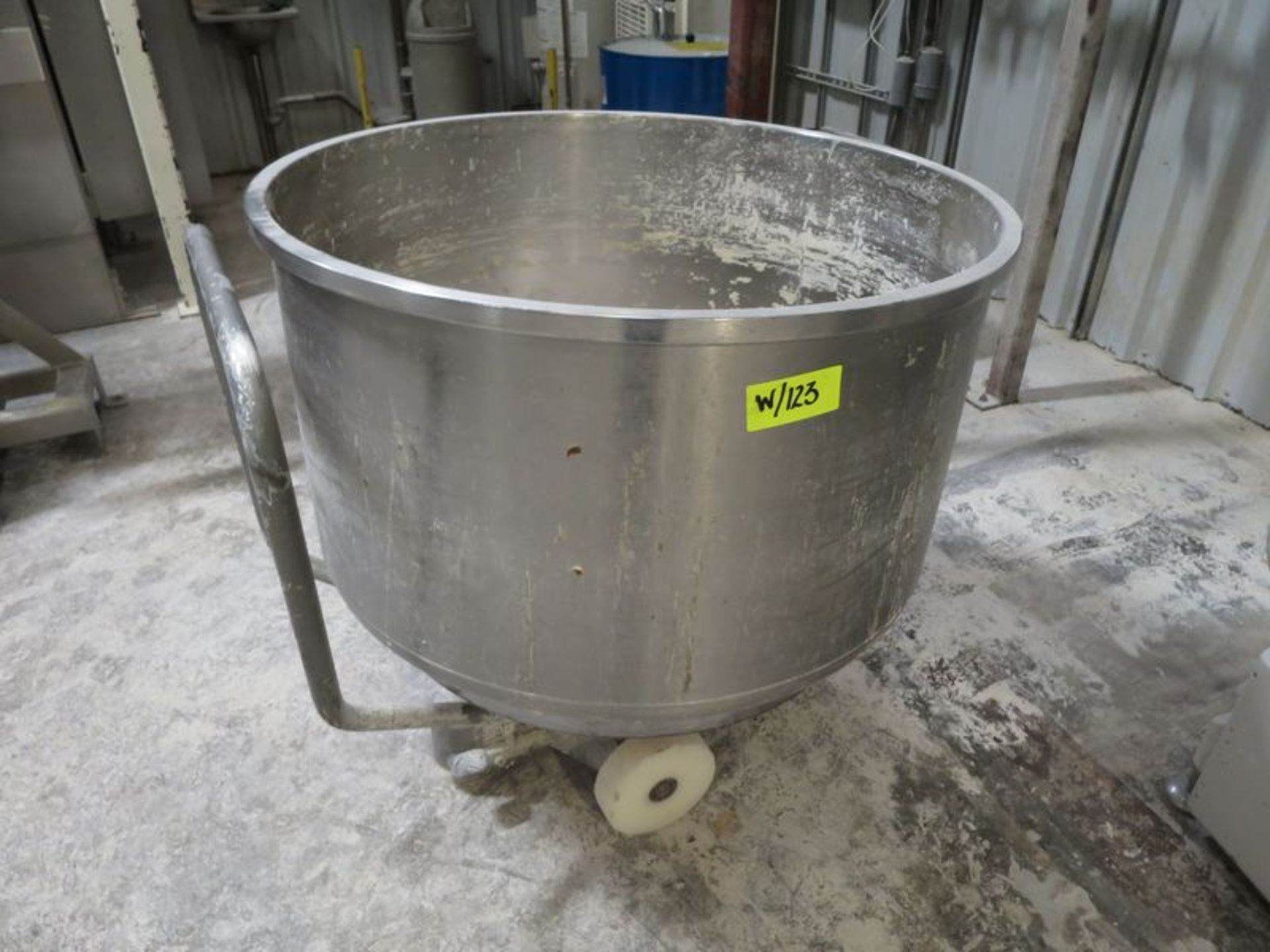 Lot of (2) Stainless spiral mixer bowls, , 37" dia x 22" deep mix chamber, with 3 wheel bases - Image 2 of 2