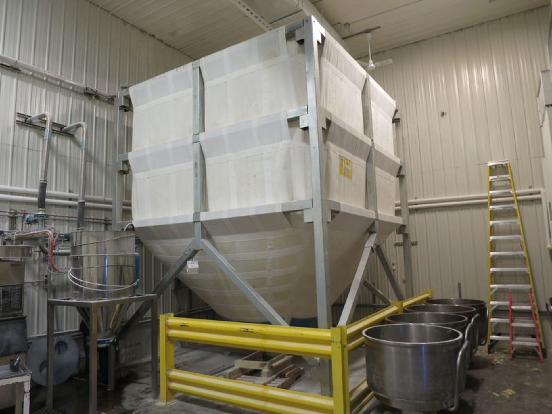 CEPI STX canvas type bulk flour storage bin, installed in 2009, 28,200 lb max. load capacity, 12'