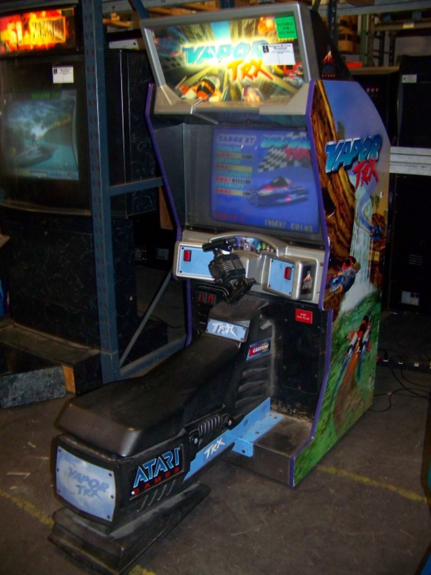 VAPOR TRX RACING ARCADE GAME ATARI Item is in used condition. Evidence of wear and commercial