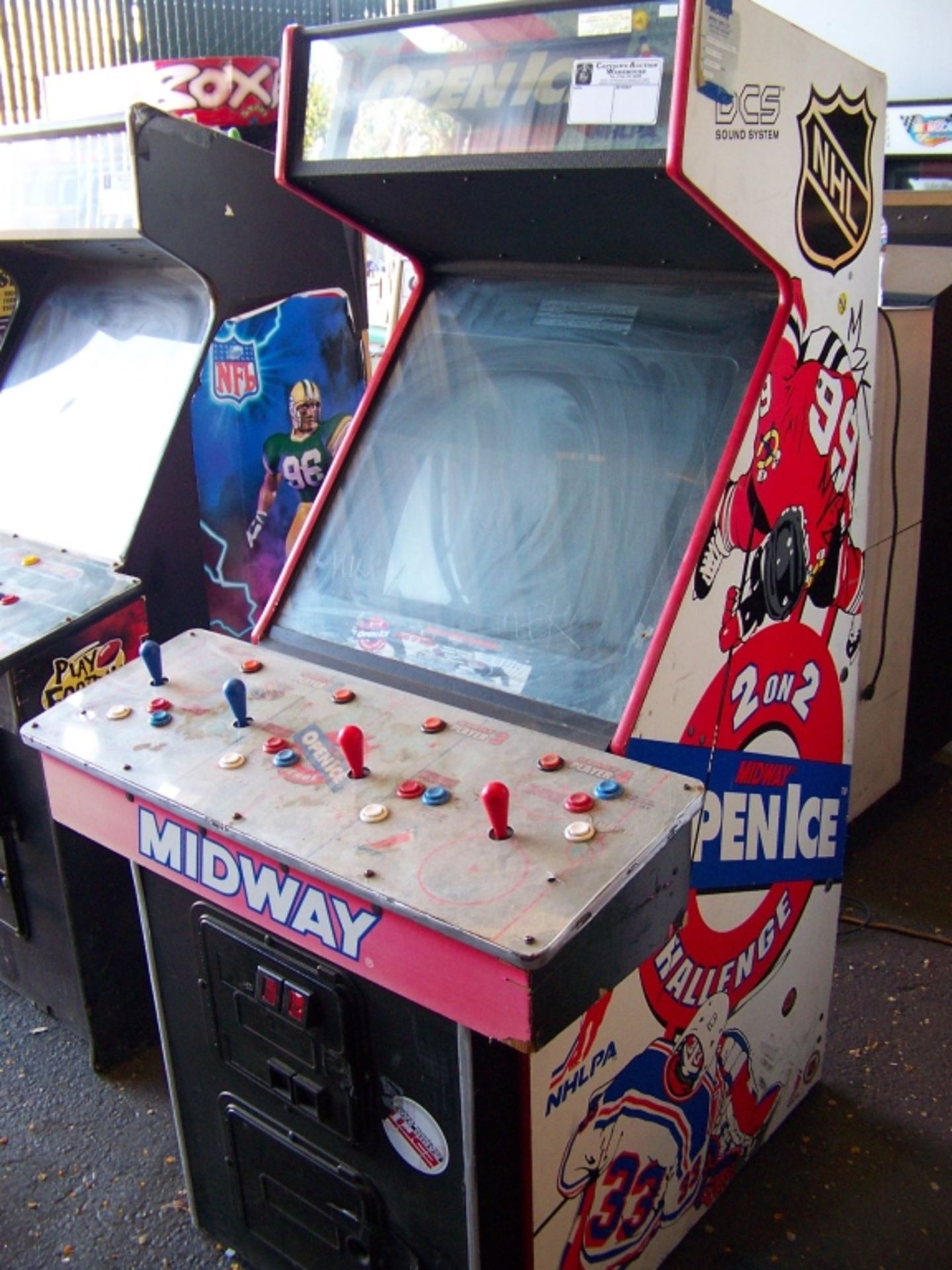 OPEN ICE HOCKEY ARCADE GAME MIDWAY Item is in used condition. Evidence of wear and commercial - Image 2 of 2