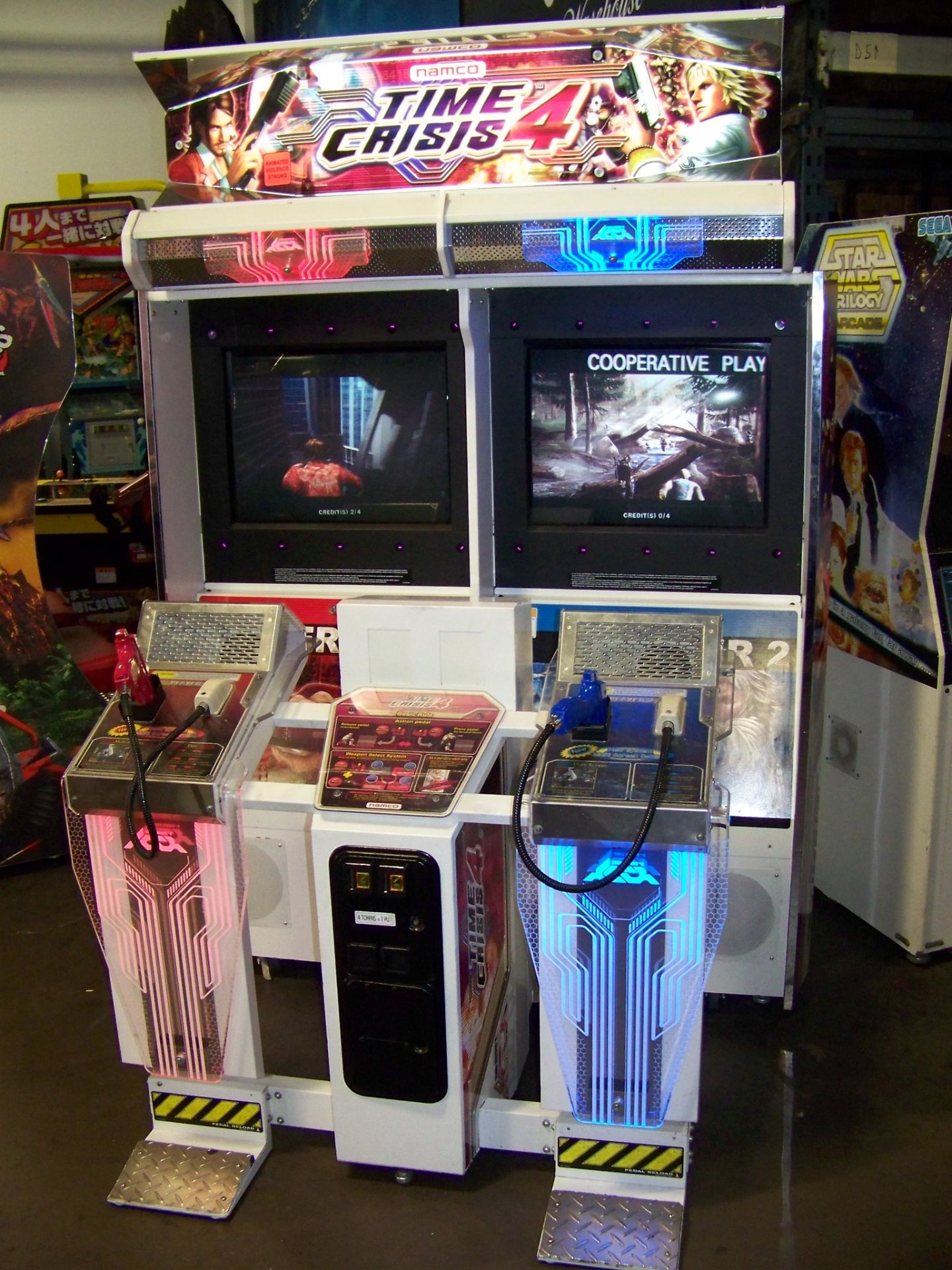 TIME CRISIS 4 TWIN SHOOTER ARCADE GAME NAMCO Item is in used condition. Evidence of wear and
