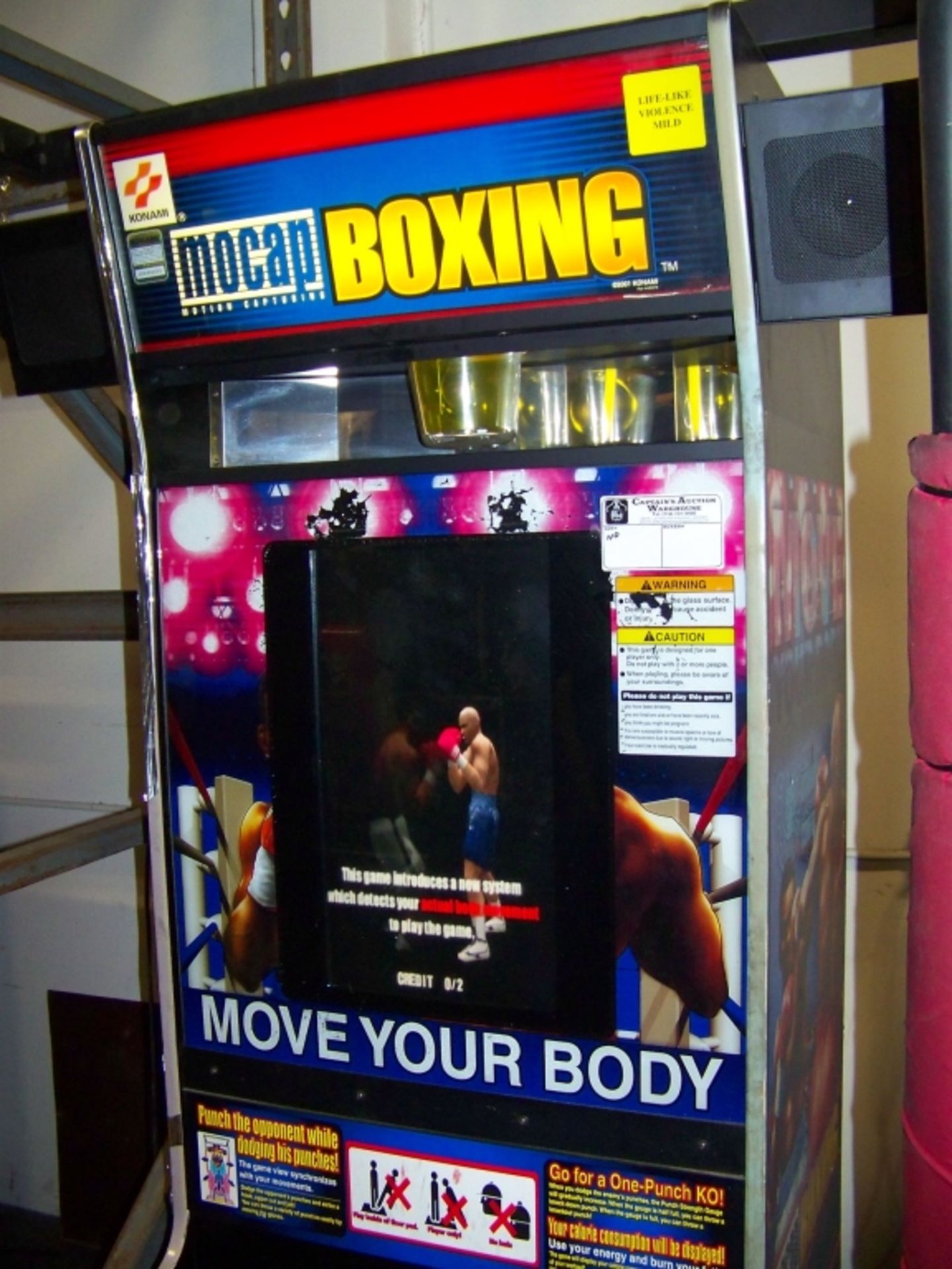 MOCAP BOXING SPORTS ARCADE GAME KONAMI Item is in used condition. Evidence of wear and commercial - Image 2 of 7