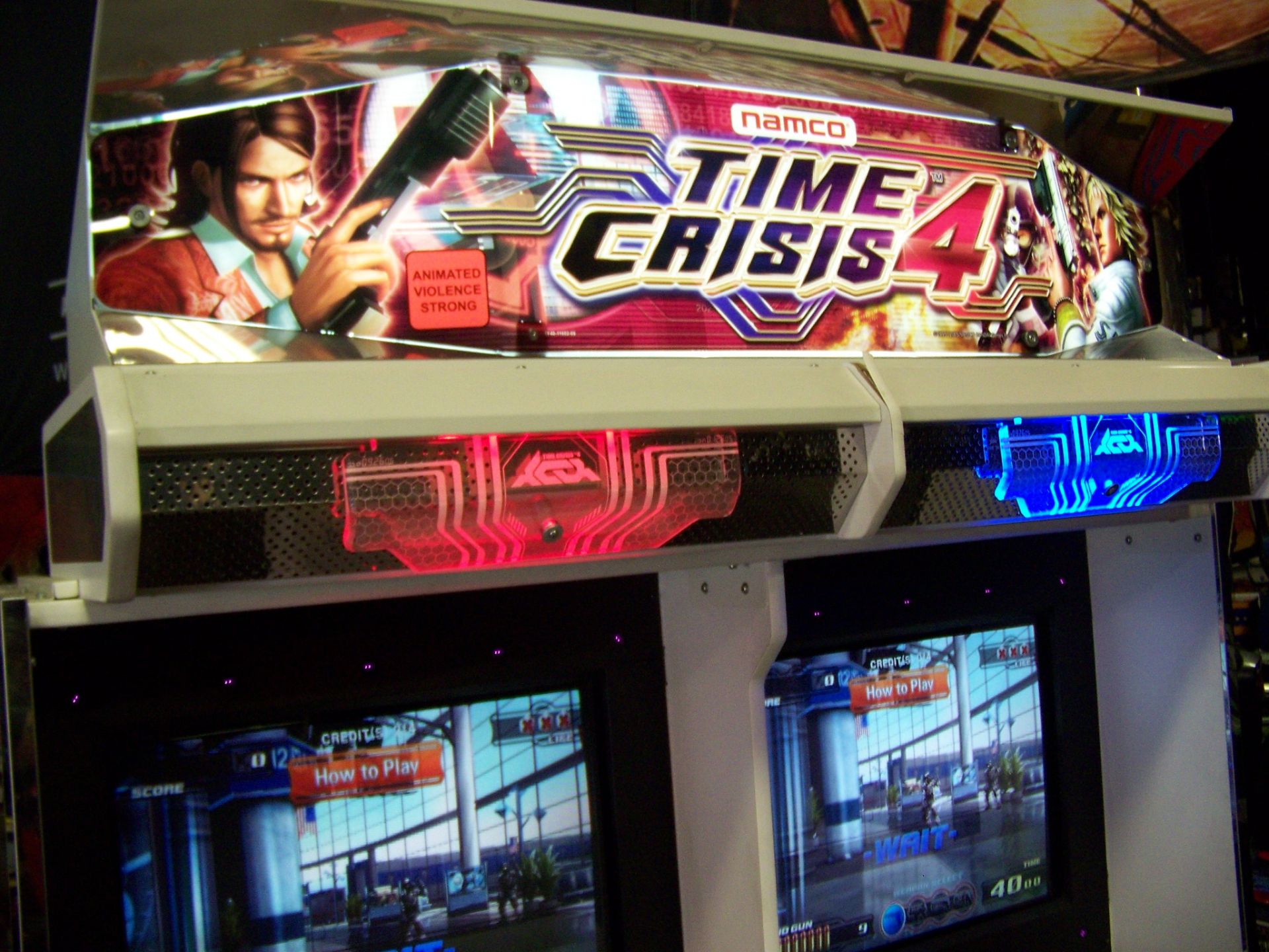 TIME CRISIS 4 TWIN SHOOTER ARCADE GAME NAMCO Item is in used condition. Evidence of wear and - Image 8 of 9