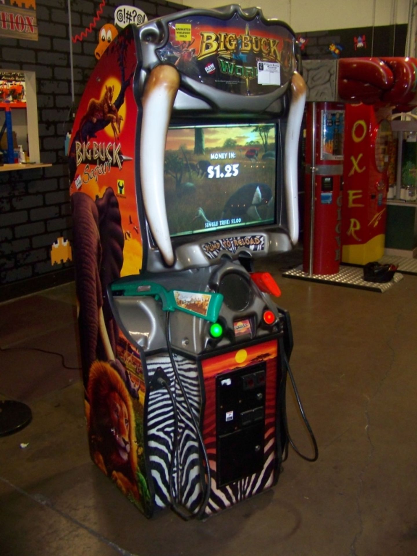 BIG BUCK HUNTER SAFARI RAW THRILLS ARCADE GAME Item is in used condition. Evidence of wear and