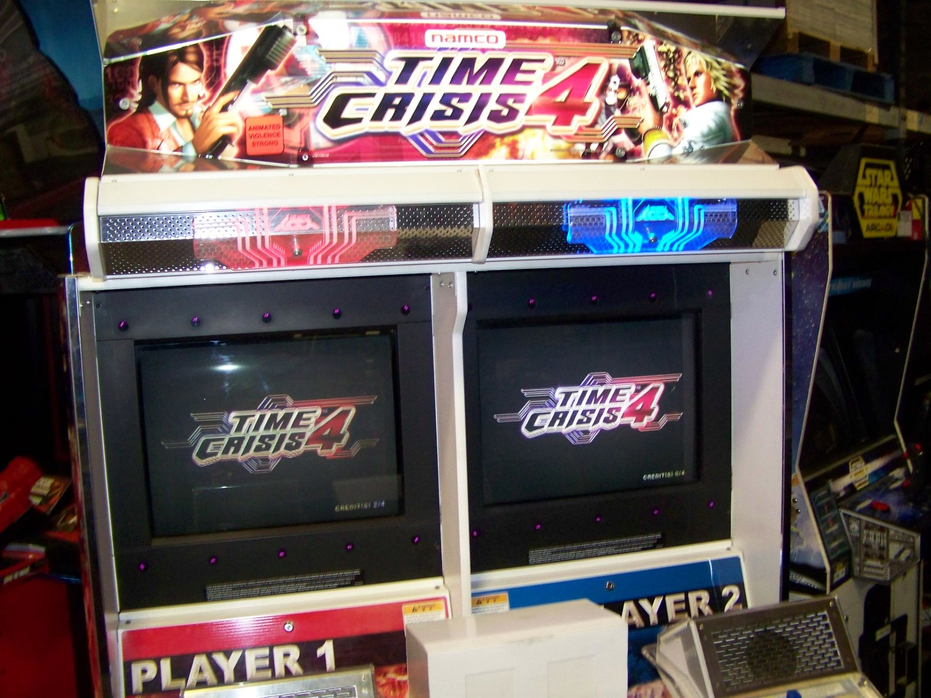 TIME CRISIS 4 TWIN SHOOTER ARCADE GAME NAMCO Item is in used condition. Evidence of wear and - Image 9 of 9