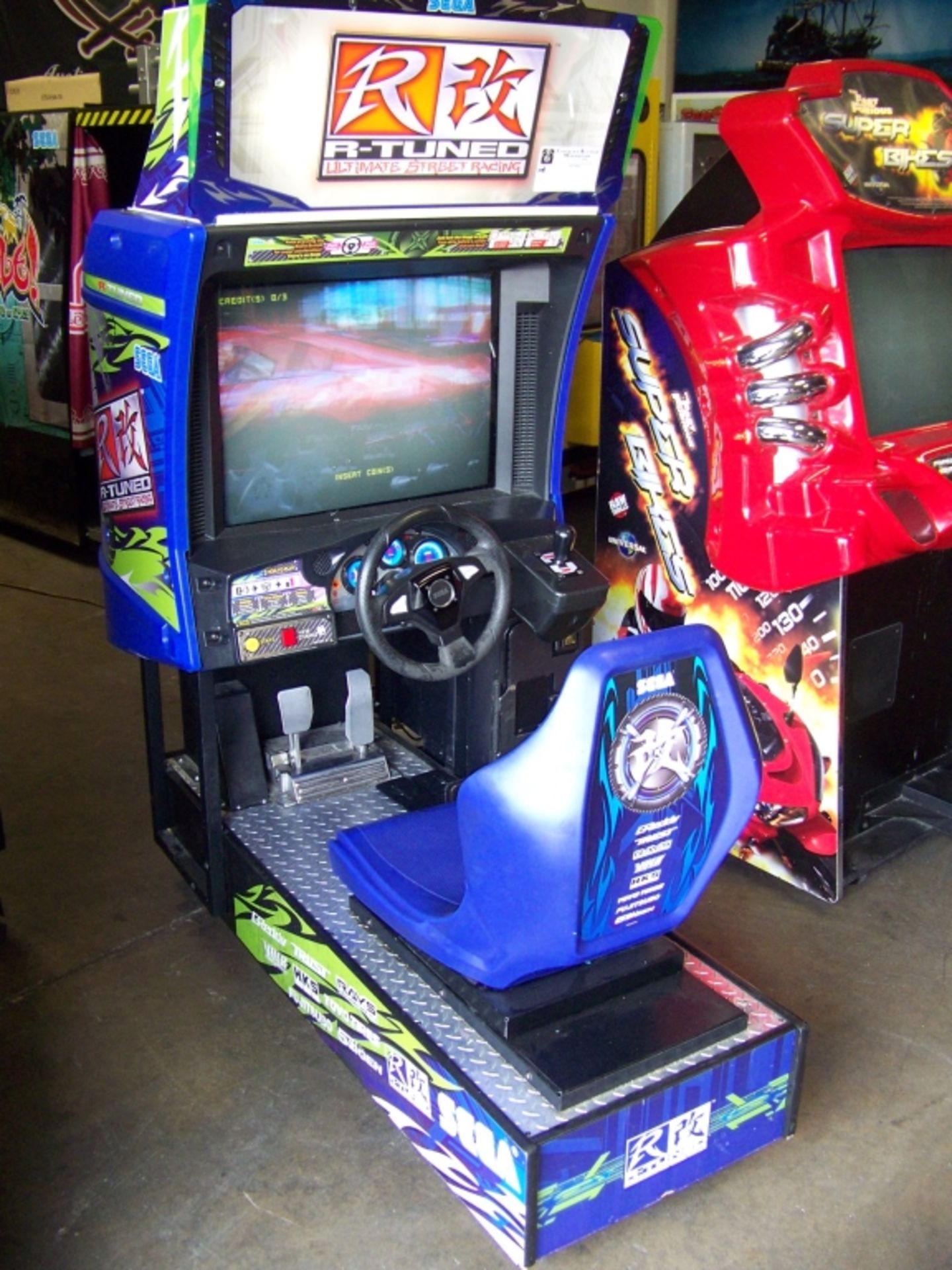 R-TUNED STREET RACING ARCADE GAME SEGA Item is in used condition. Evidence of wear and commercial