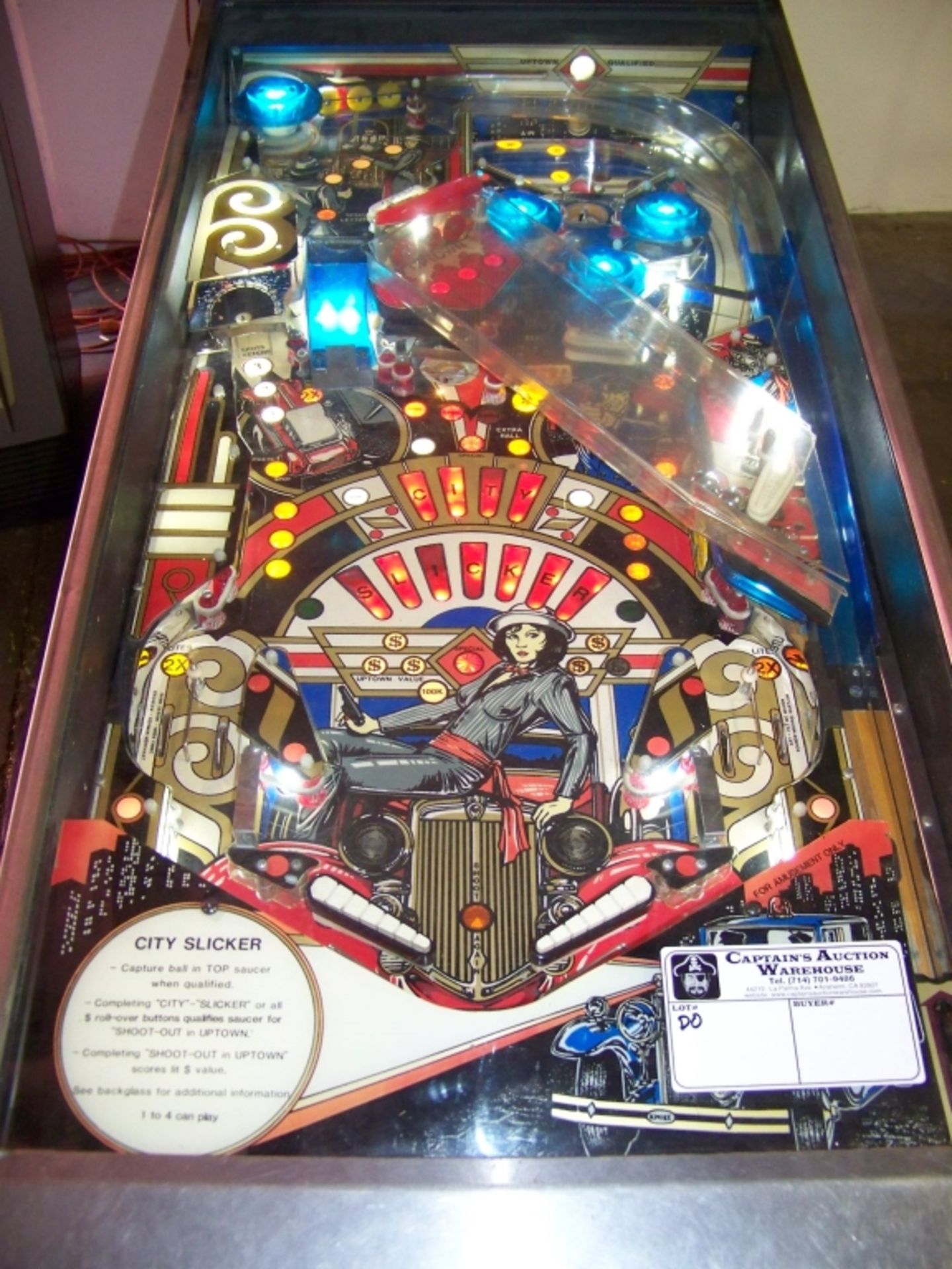 CITY SLICKER PINBALL MACHINE BALLY 1987 RARE! Item is in used condition. Evidence of wear and - Image 8 of 9