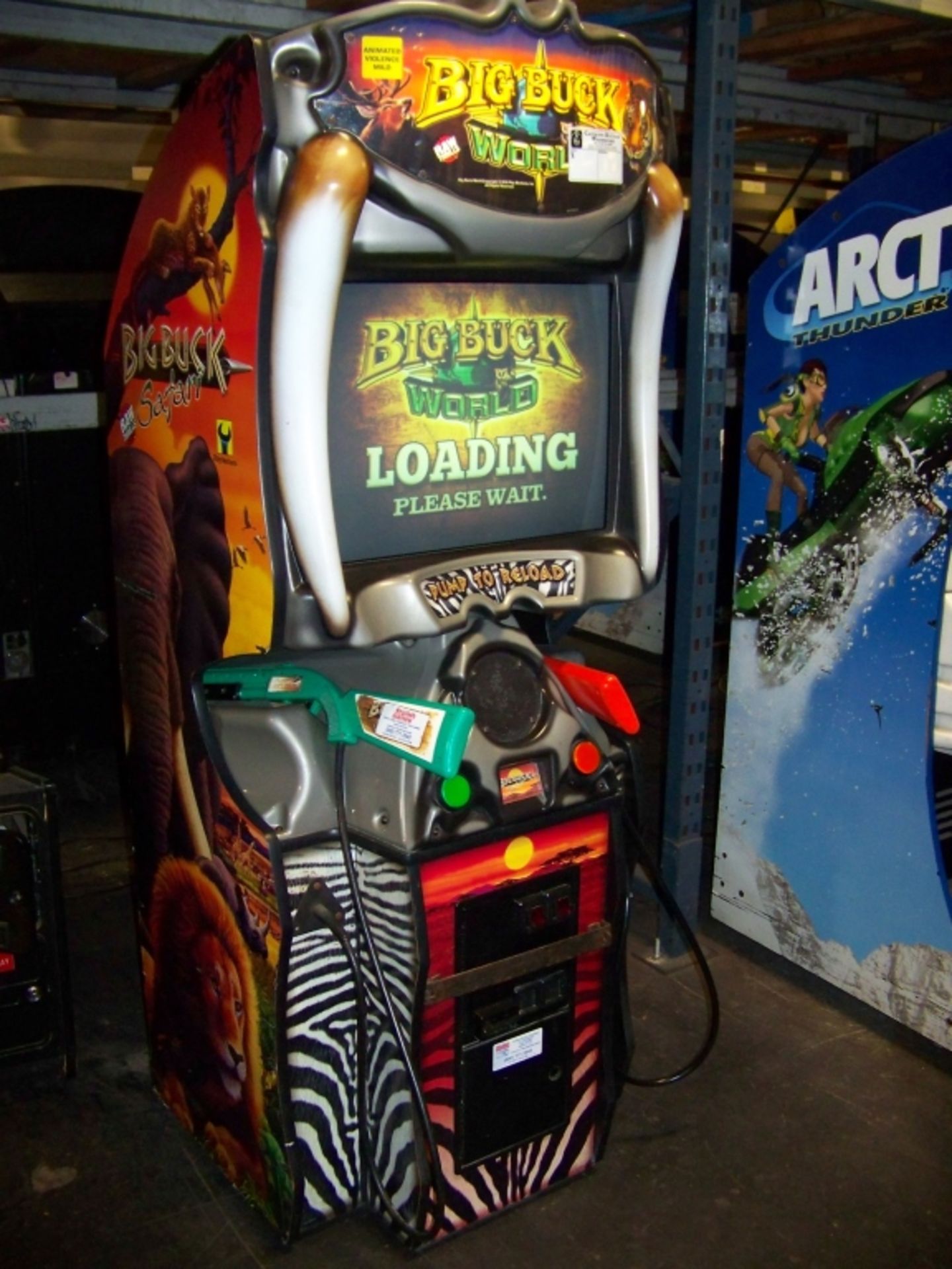 BIG BUCK HUNTER WORLD SHOOTER ARCADE GAME Item is in used condition. Evidence of wear and commercial