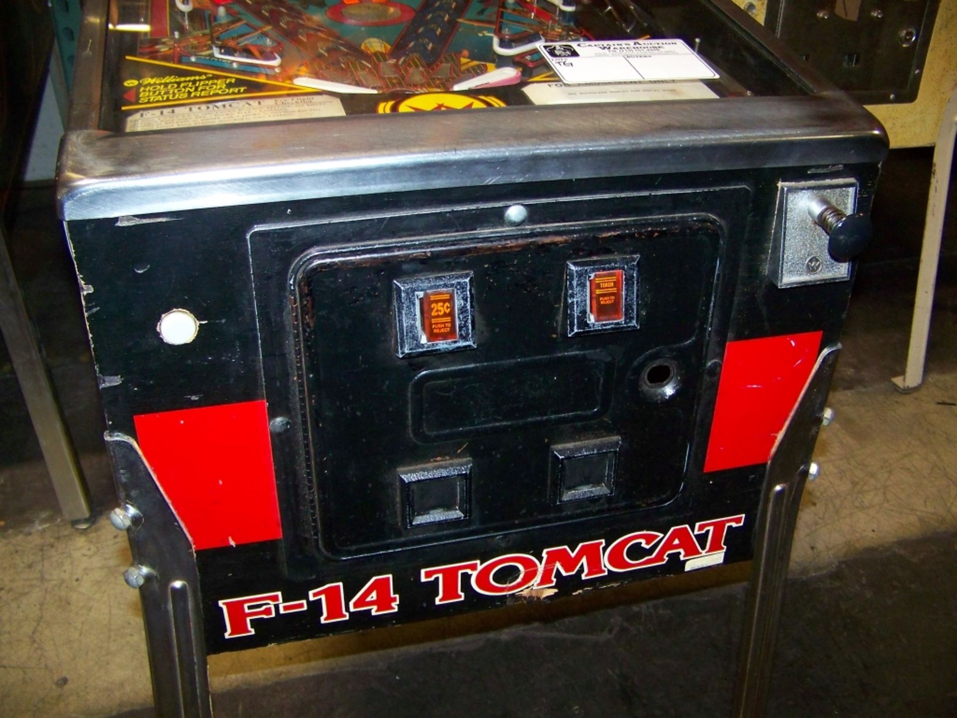 F-14 TOMCAT PINBALL MACHINE WILLIAMS 1987 Item is in used condition. Evidence of wear and commercial - Image 7 of 9
