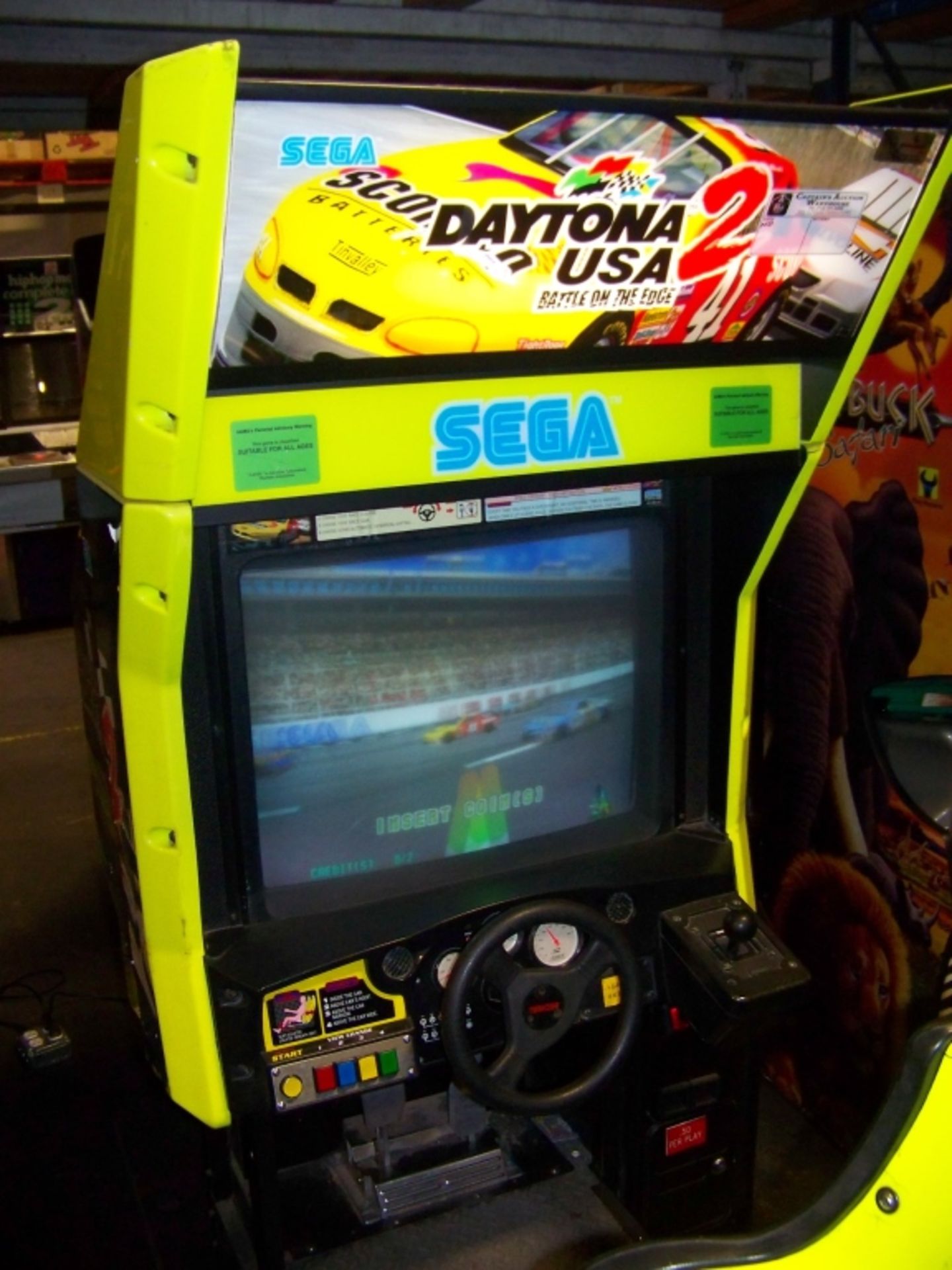 DAYTONA 2 SINGLE RACING ARCADE GAME SEGA Item is in used condition. Evidence of wear and - Image 5 of 5