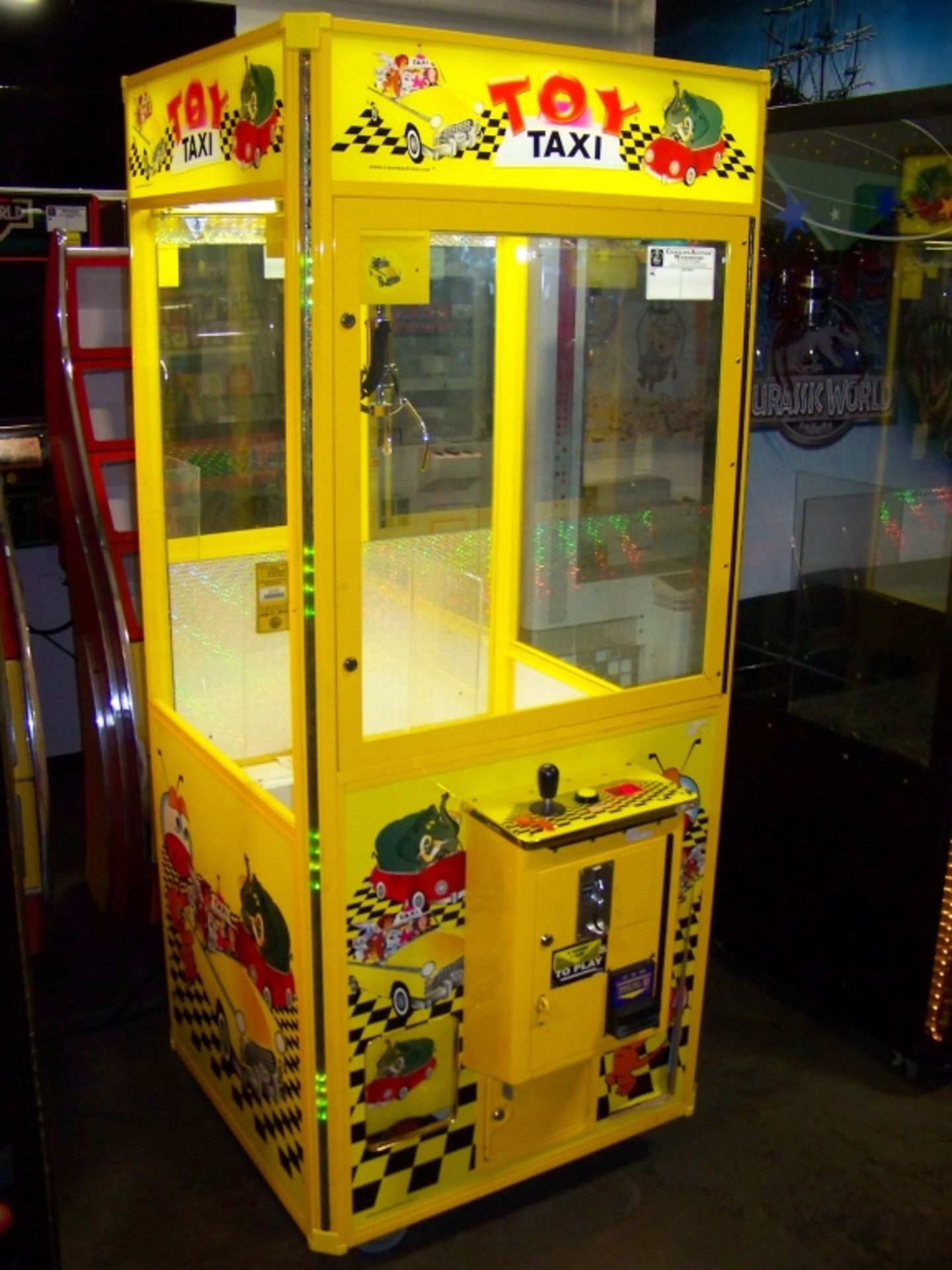30"" TOY TAXI PLUSH CLAW CRANE MACHINE Item is in used condition. Evidence of wear and commercial