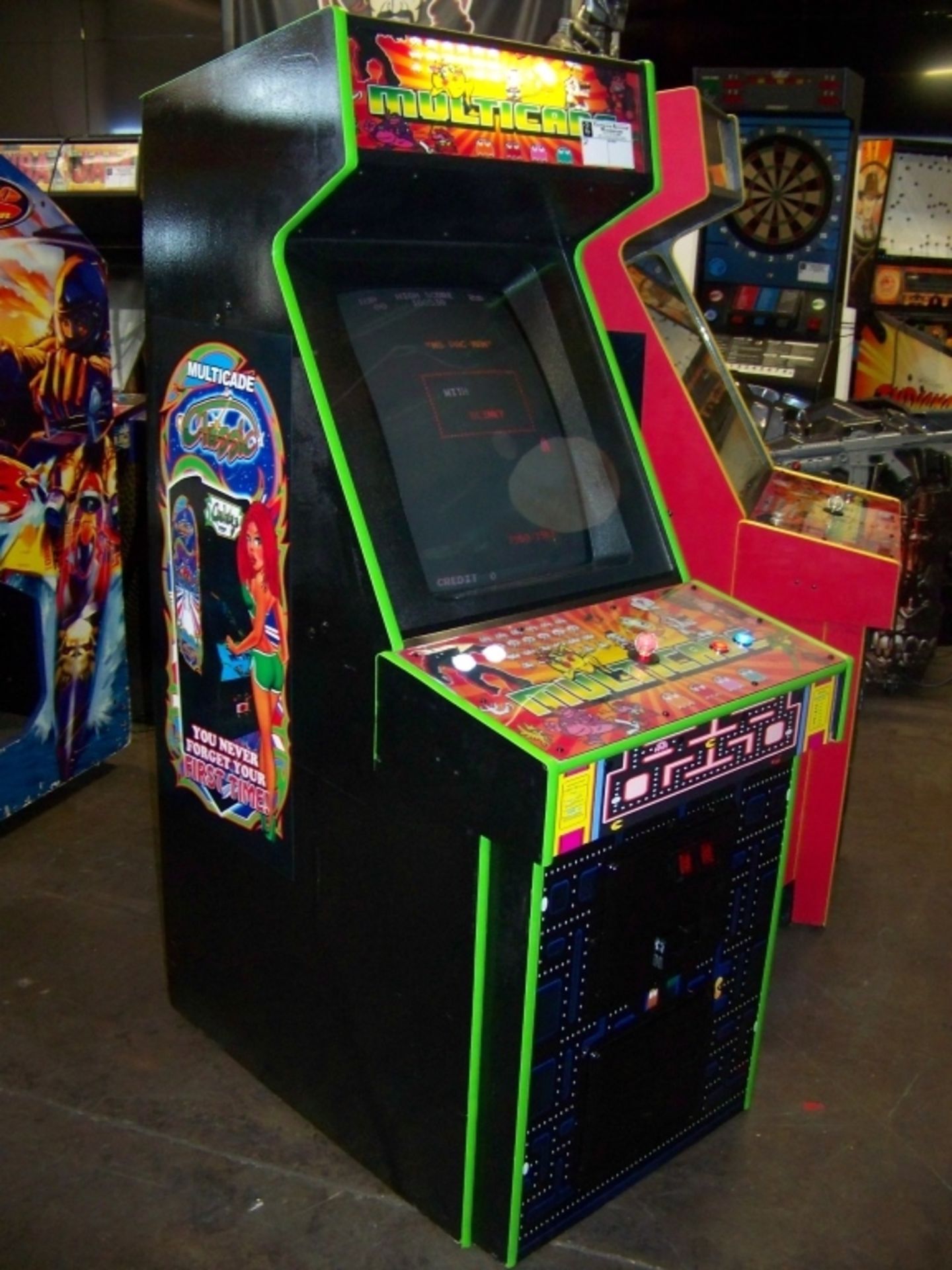 60 IN 1 MULTICADE UPRIGHT ARCADE GAME Item is in used condition. Evidence of wear and commercial