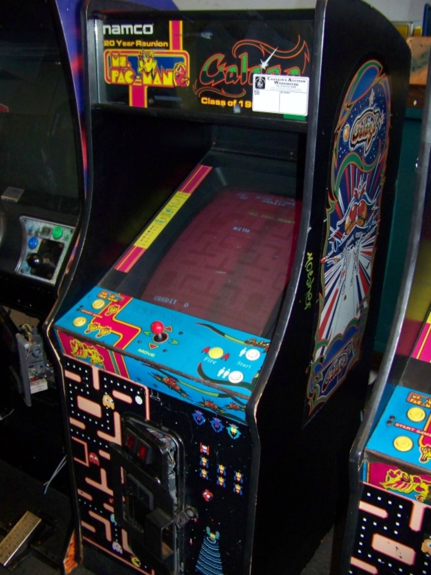 CLASS OF 1981 GALAGA MS. PACMAN ARCADE GAME NAMCO Item is in used condition. Evidence of wear and