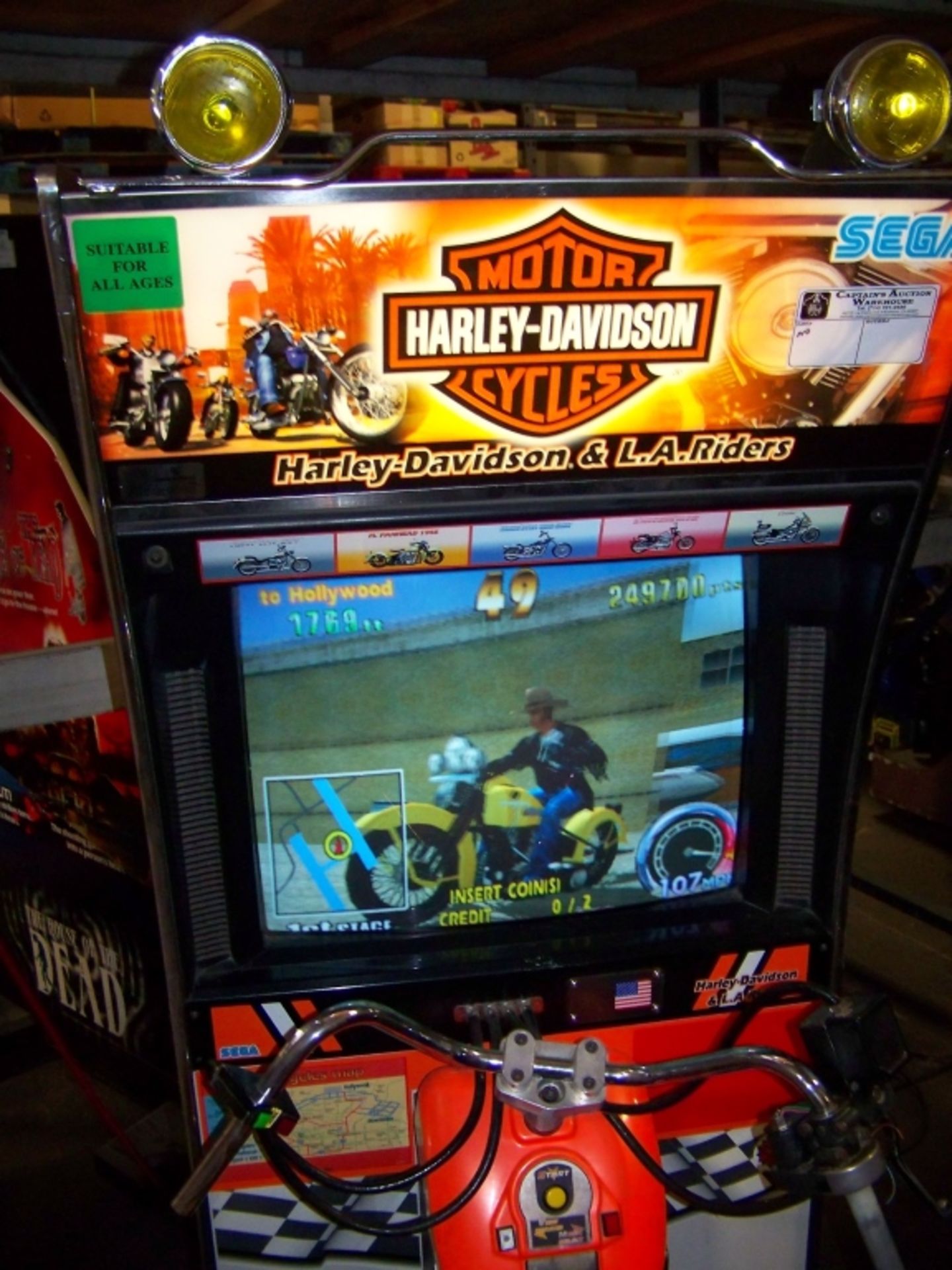 HARLEY DAVIDSON L.A. RIDERS RACING ARCADE SEGA Item is in used condition. Evidence of wear and - Image 2 of 5