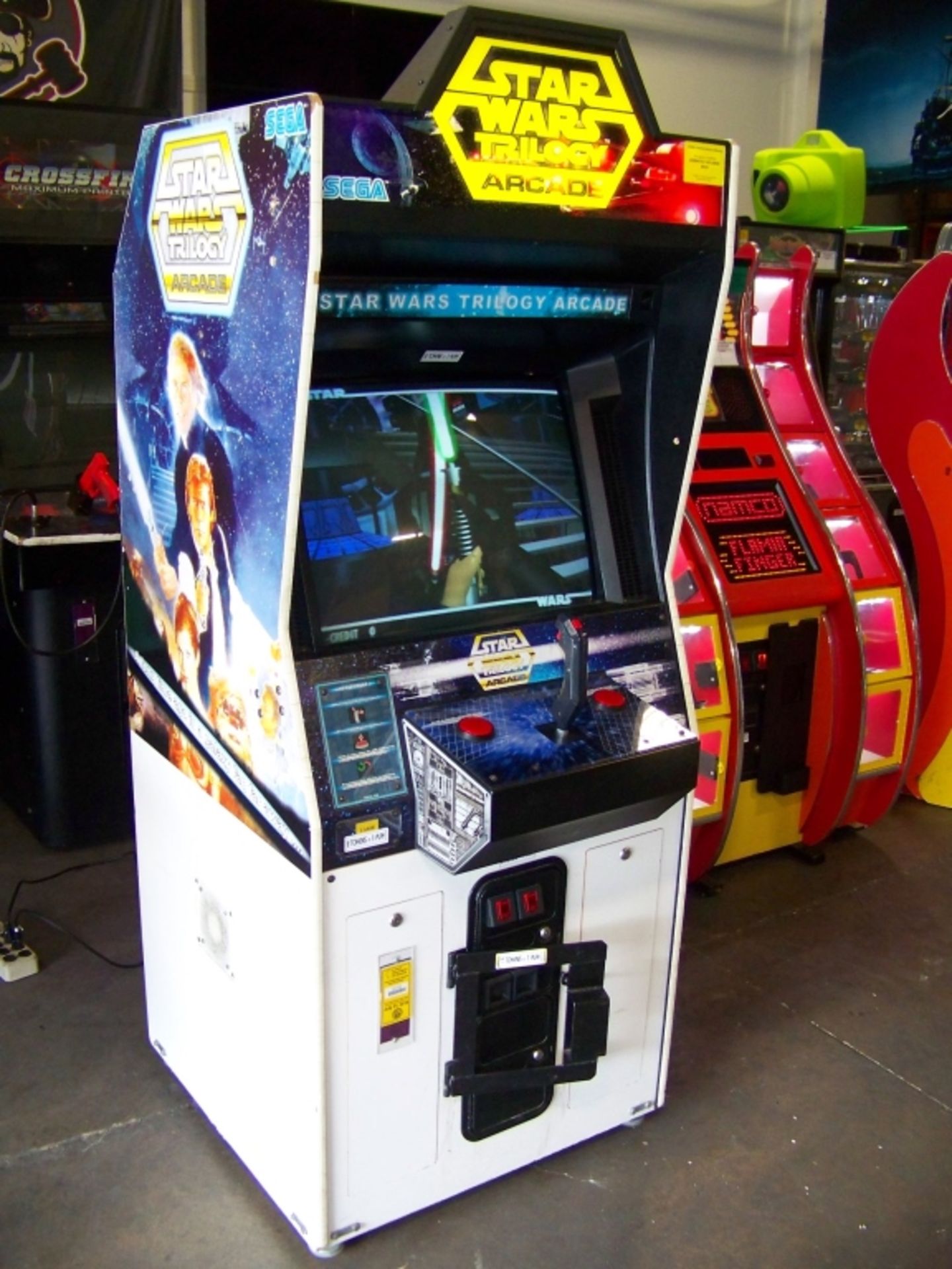 STAR WARS TRILOGY UPRIGHT ARCADE GAME SEGA Item is in used condition. Evidence of wear and