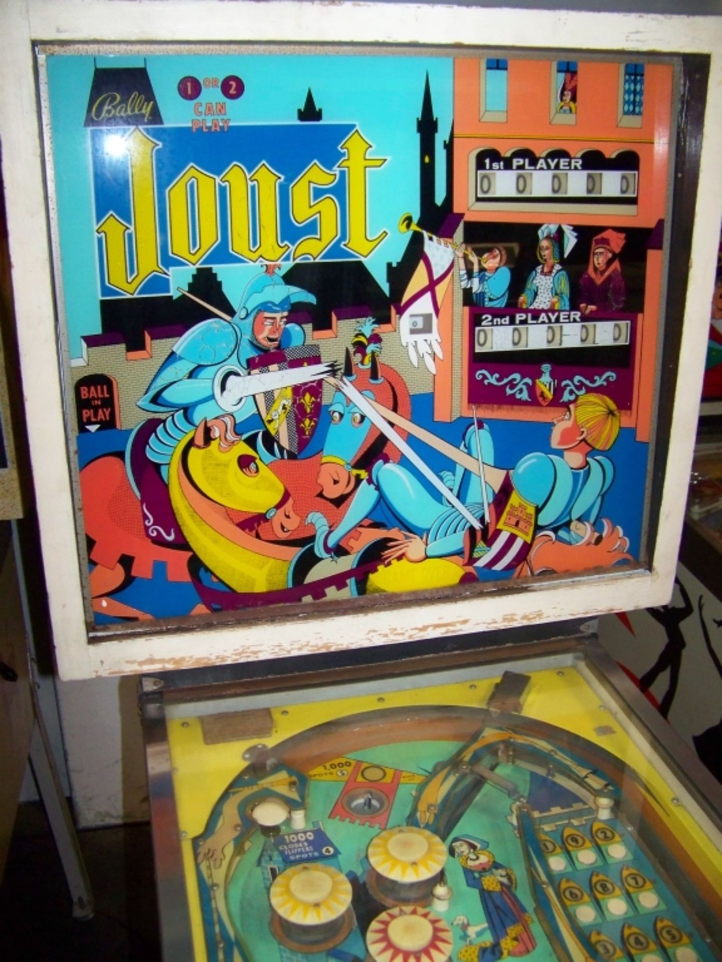 JOUST CLASSIC PINBALL MACHINE BALLY 1969 Item is in used condition. Evidence of wear and - Image 4 of 6