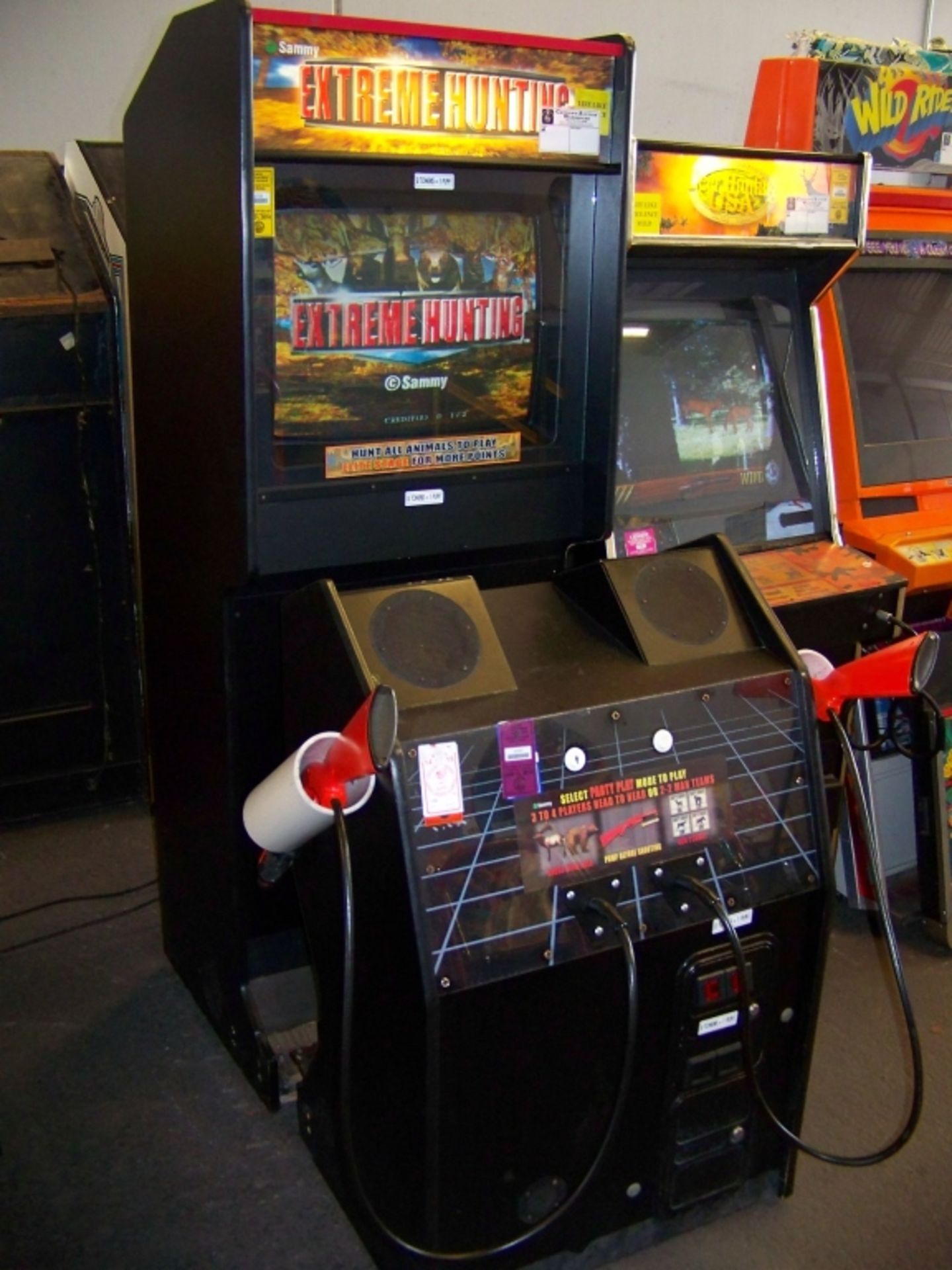 EXTREME HUNTING UPRIGHT DEADEYE CAB ARCADE GAME Item is in used condition. Evidence of wear and