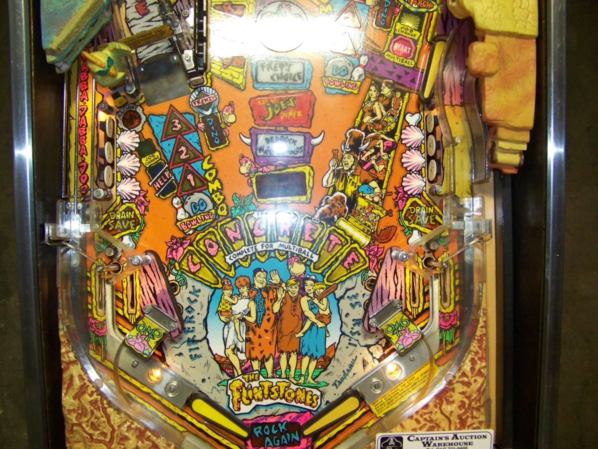 FLINSTONES THE MOVIE PINBALL MACHINE WILLIAMS 1994 Item is in used condition. Evidence of wear and - Image 10 of 11