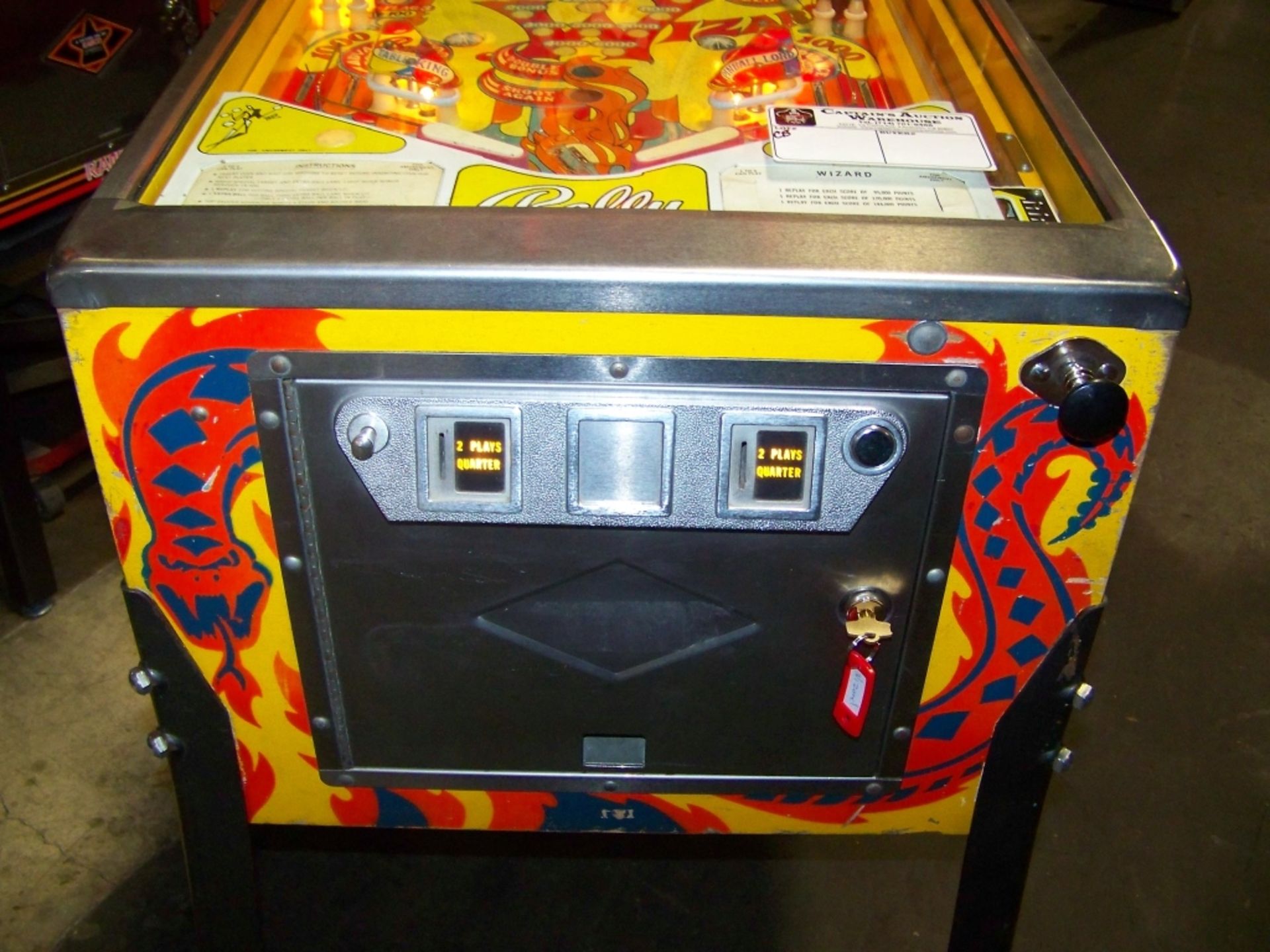 WIZARD! PINBALL MACHINE BALLY E.M. 1975 Item is in used condition. Evidence of wear and commercial - Image 10 of 10