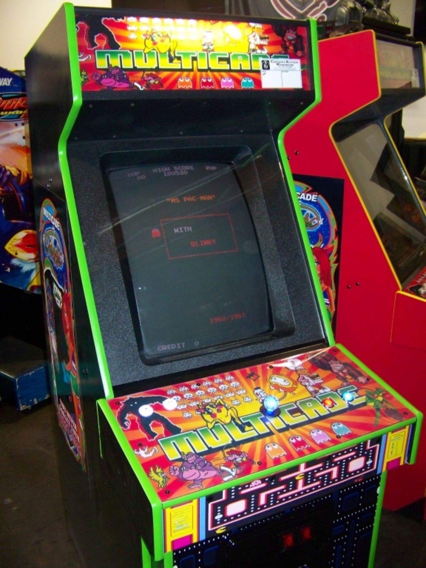 60 IN 1 MULTICADE UPRIGHT ARCADE GAME Item is in used condition. Evidence of wear and commercial - Image 3 of 7