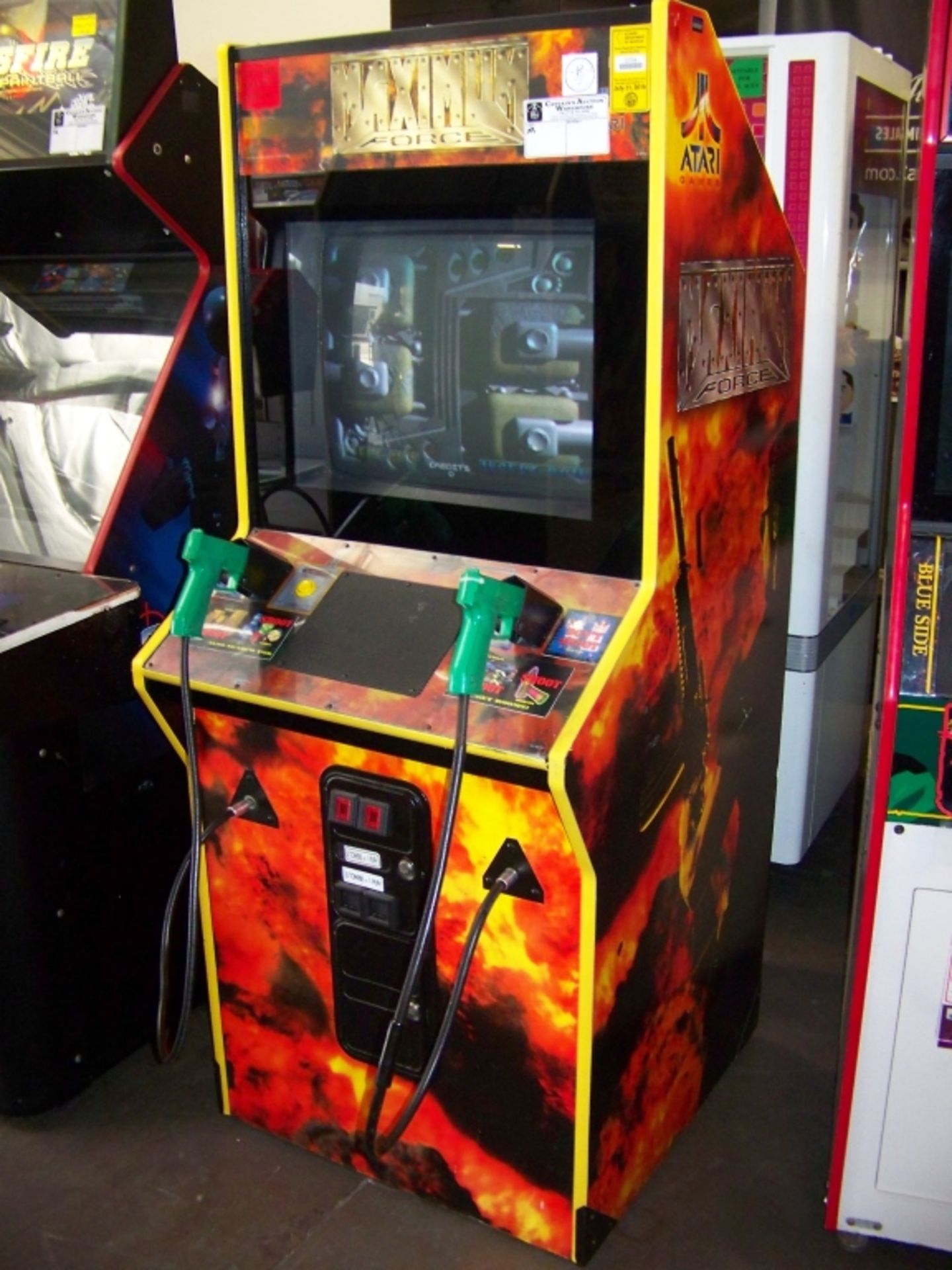 MAXIMUM FORCE DEDICATED SHOOTER ARCADE GAME M Item is in used condition. Evidence of wear and - Image 3 of 7