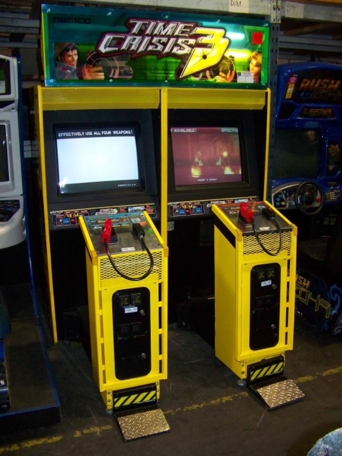 TIME CRISIS 3 TWIN SHOOTER ARCADE GAME NAMCO Item is in used condition. Evidence of wear and