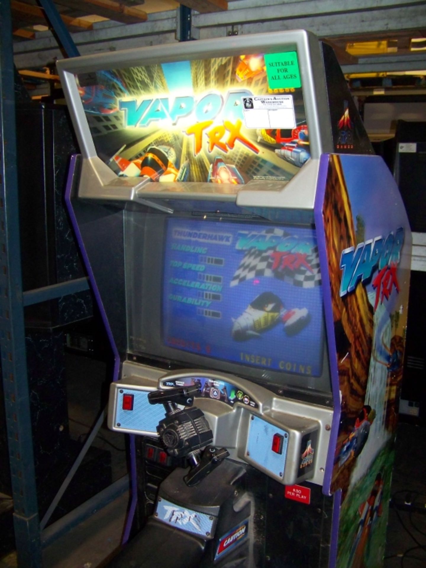 VAPOR TRX RACING ARCADE GAME ATARI Item is in used condition. Evidence of wear and commercial - Image 2 of 3