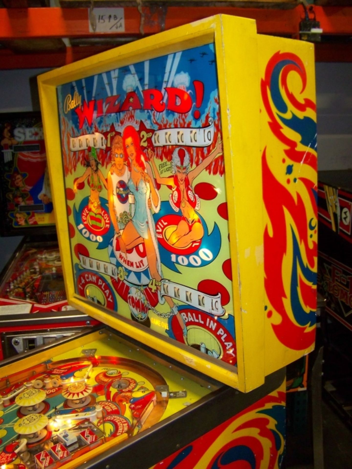 WIZARD! PINBALL MACHINE BALLY E.M. 1975 Item is in used condition. Evidence of wear and commercial - Image 6 of 10