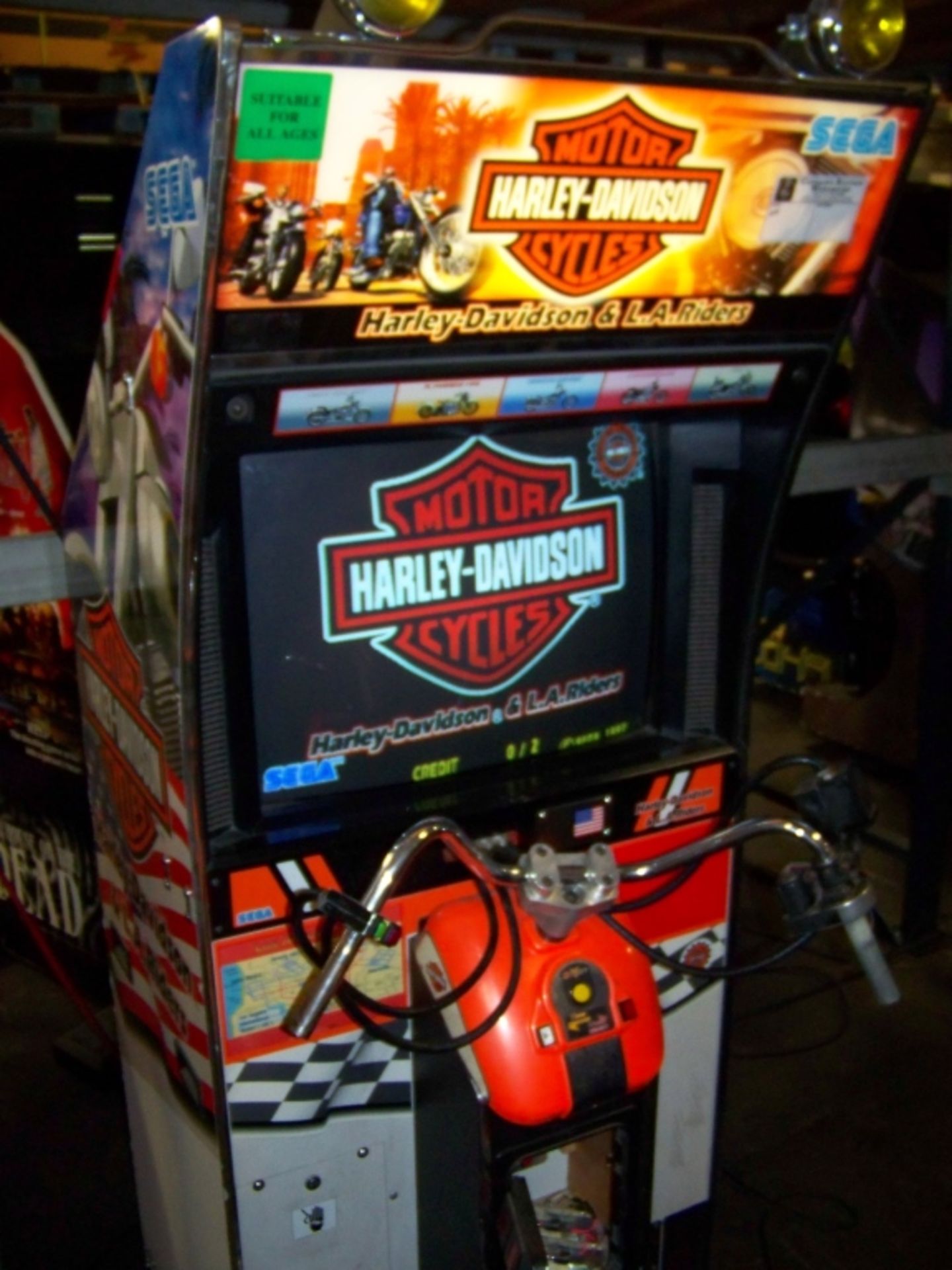 HARLEY DAVIDSON L.A. RIDERS RACING ARCADE SEGA Item is in used condition. Evidence of wear and - Image 3 of 5