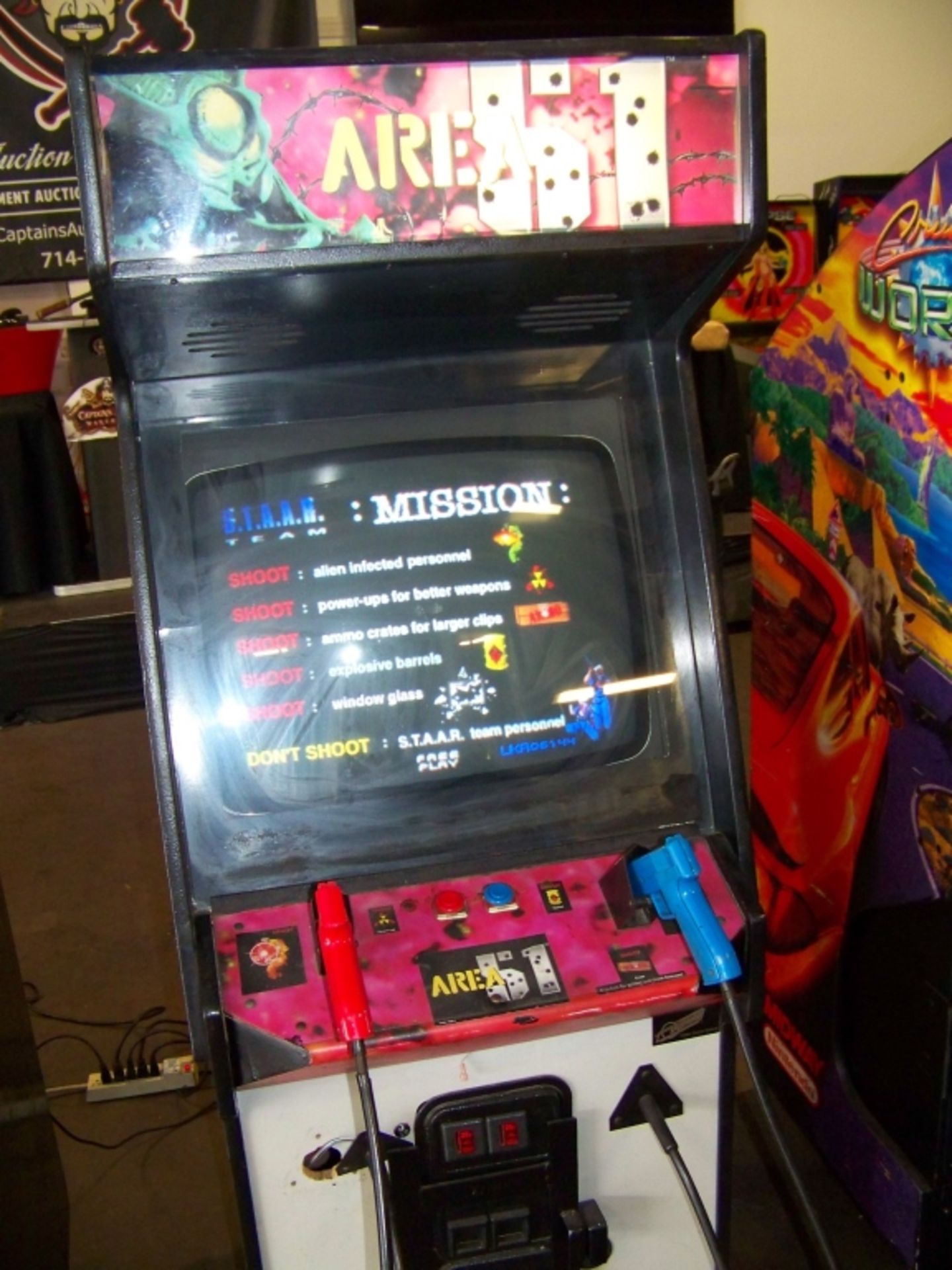 AREA 51 SHOOTER ARCADE GAME ATARI Item is in used condition. Evidence of wear and commercial - Image 2 of 3