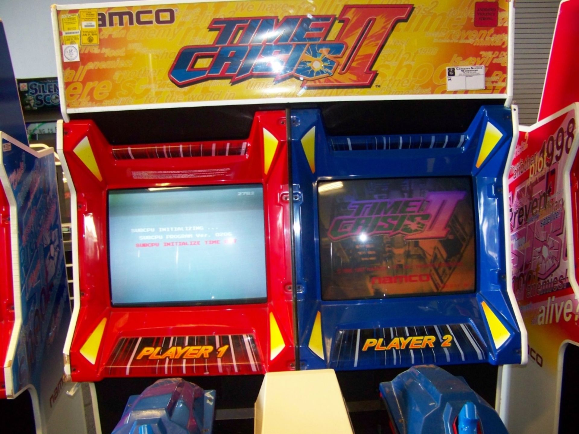 TIME CRISIS II DUAL SHOOTER ARCADE GAME NAMCO Item is in used condition. Evidence of wear and - Image 2 of 3