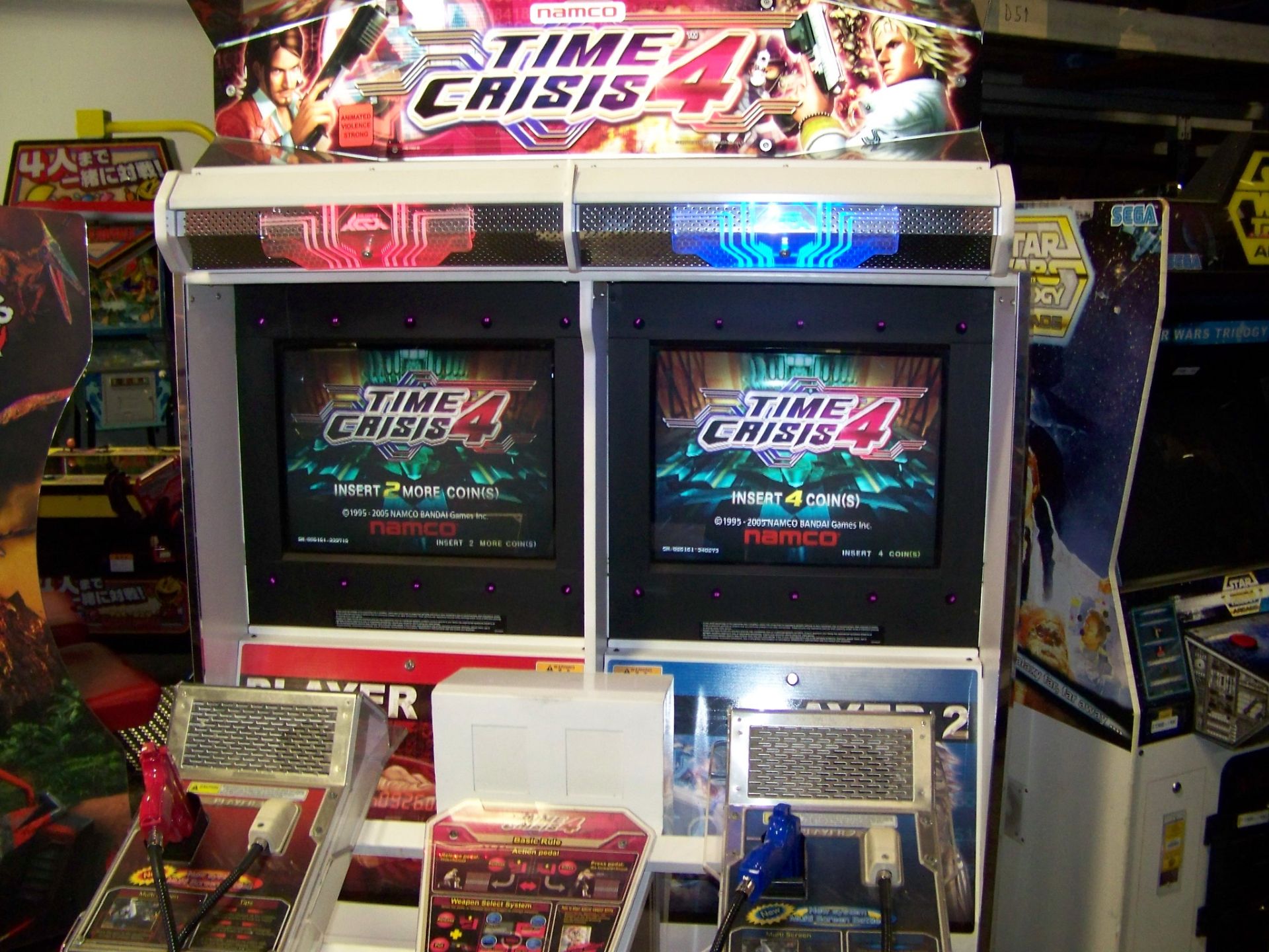 TIME CRISIS 4 TWIN SHOOTER ARCADE GAME NAMCO Item is in used condition. Evidence of wear and - Image 2 of 9