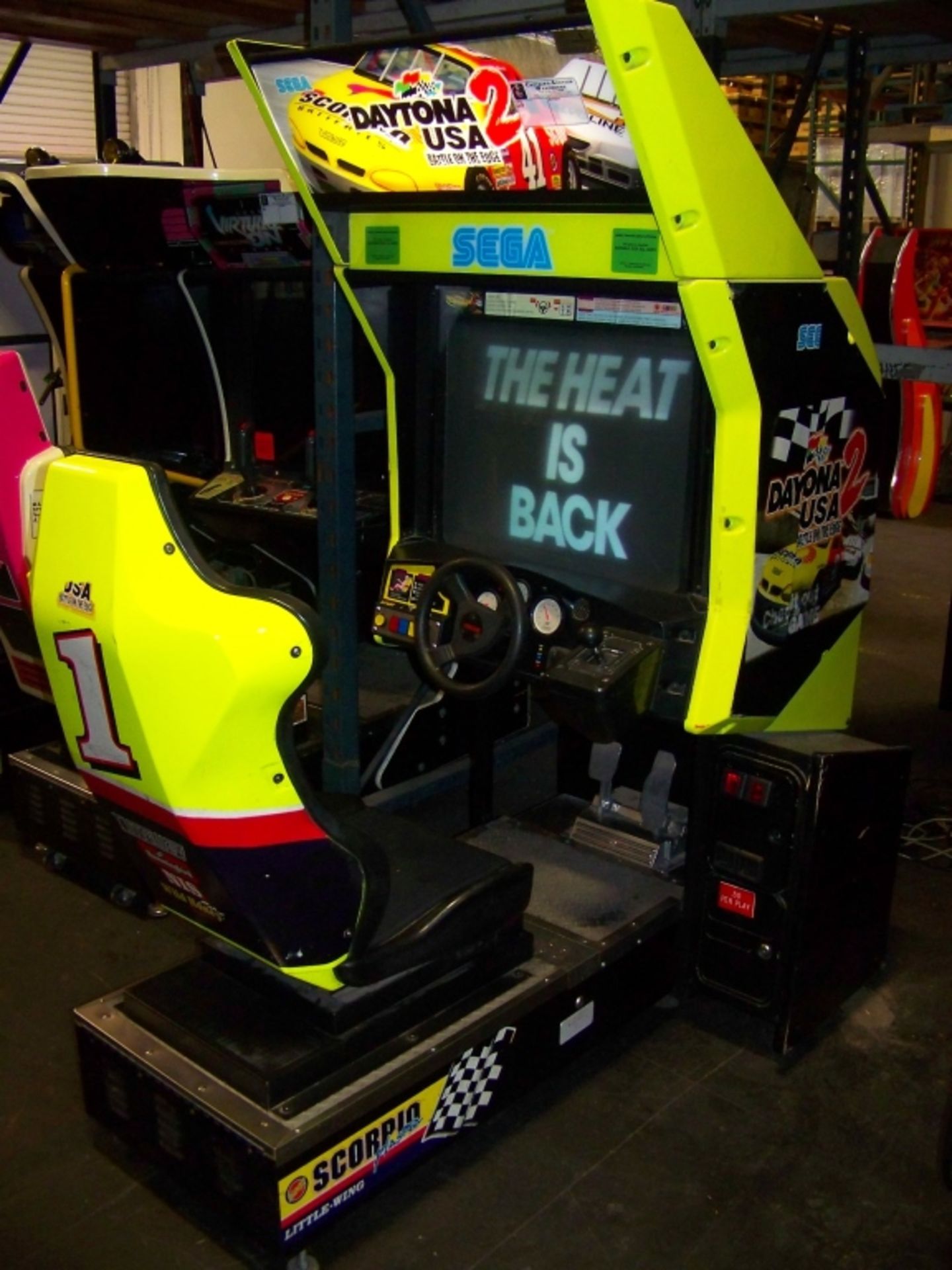 DAYTONA 2 SINGLE RACING ARCADE GAME SEGA Item is in used condition. Evidence of wear and - Image 4 of 5