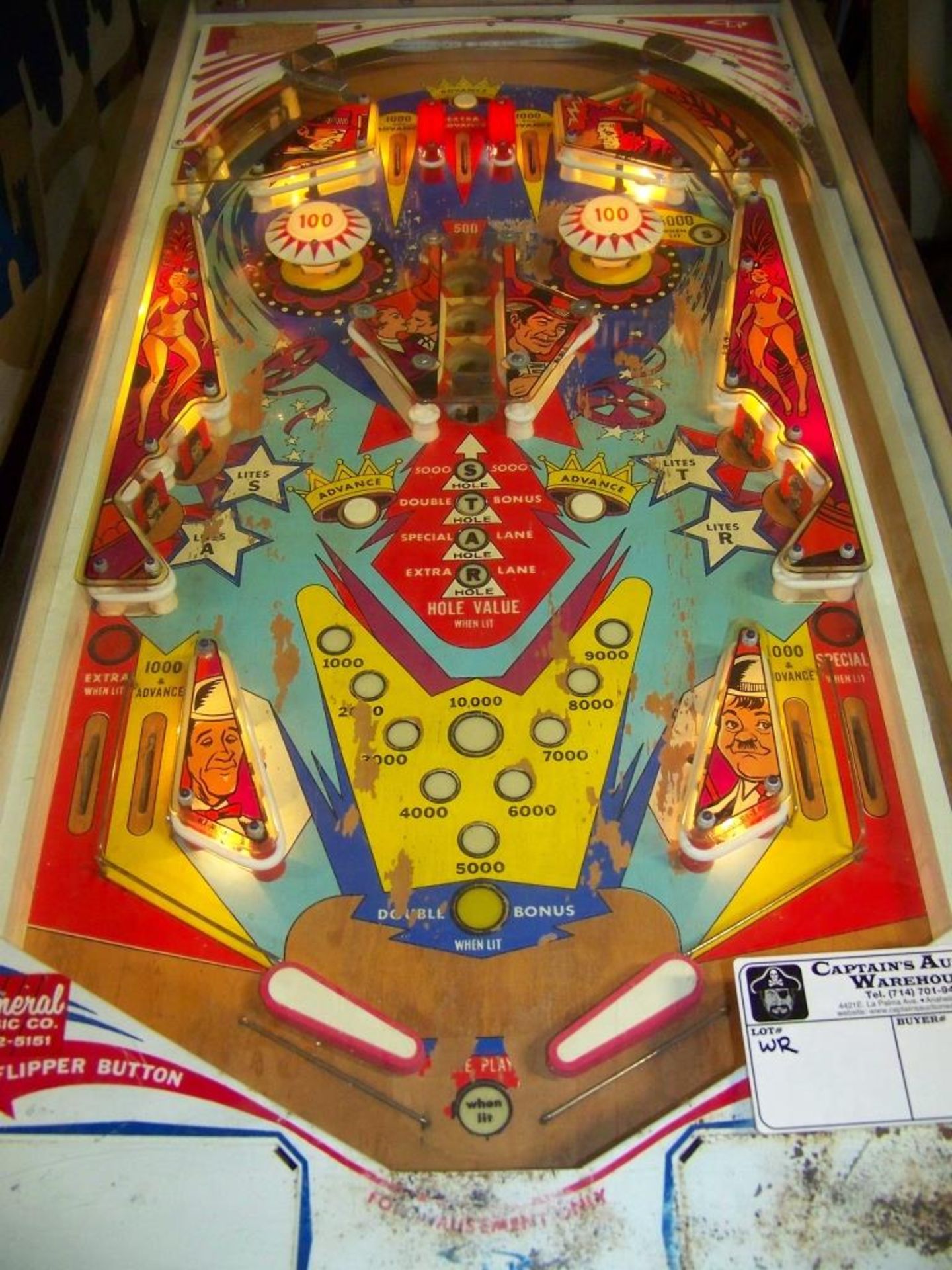 HOLLYWOOD PINBALL MACHINE CHICAGO COIN 1976 Item is in used condition. Evidence of wear and - Image 6 of 6