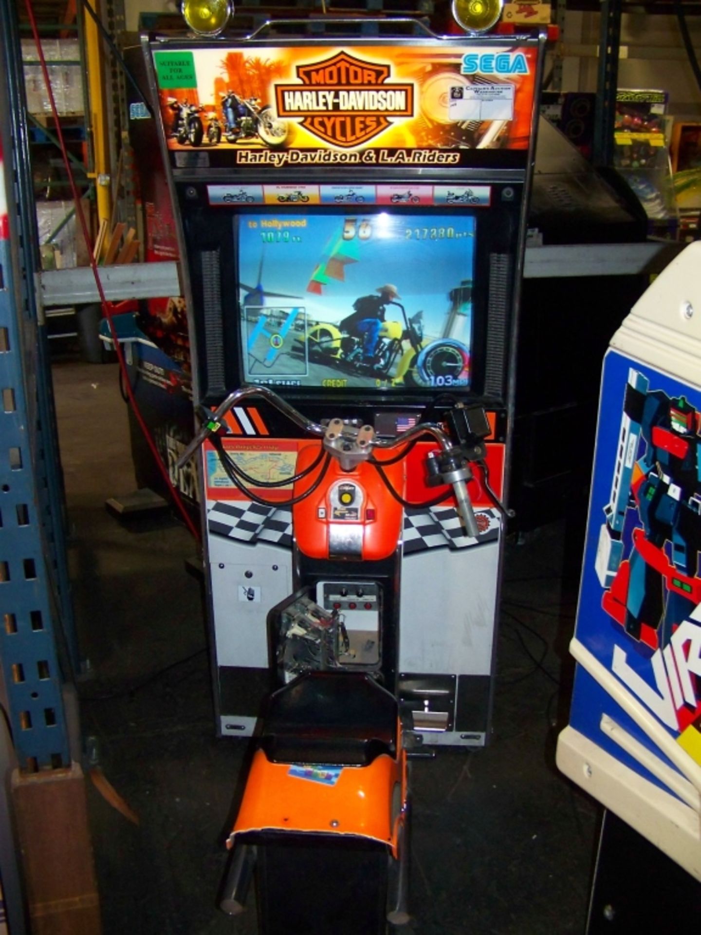 HARLEY DAVIDSON L.A. RIDERS RACING ARCADE SEGA Item is in used condition. Evidence of wear and