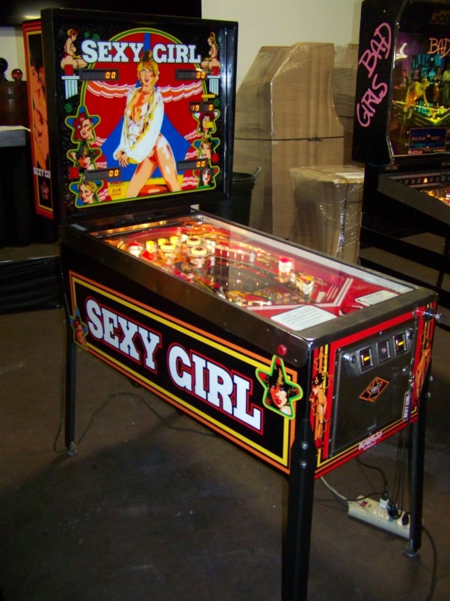 SEXY GIRL PINBALL MACHINE 1980 RANCO AUTOMATEN Item is in used condition. Evidence of wear and