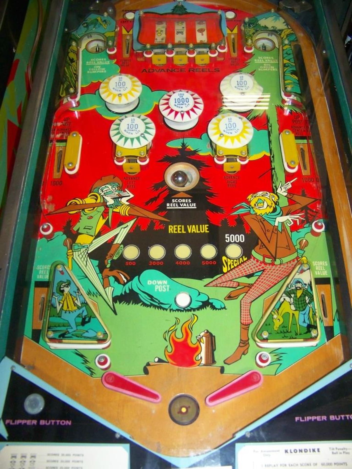 KLONDIKE PINBALL MACHINE WILLIAMS 1971 Item is in used condition. Evidence of wear and commercial - Image 3 of 5