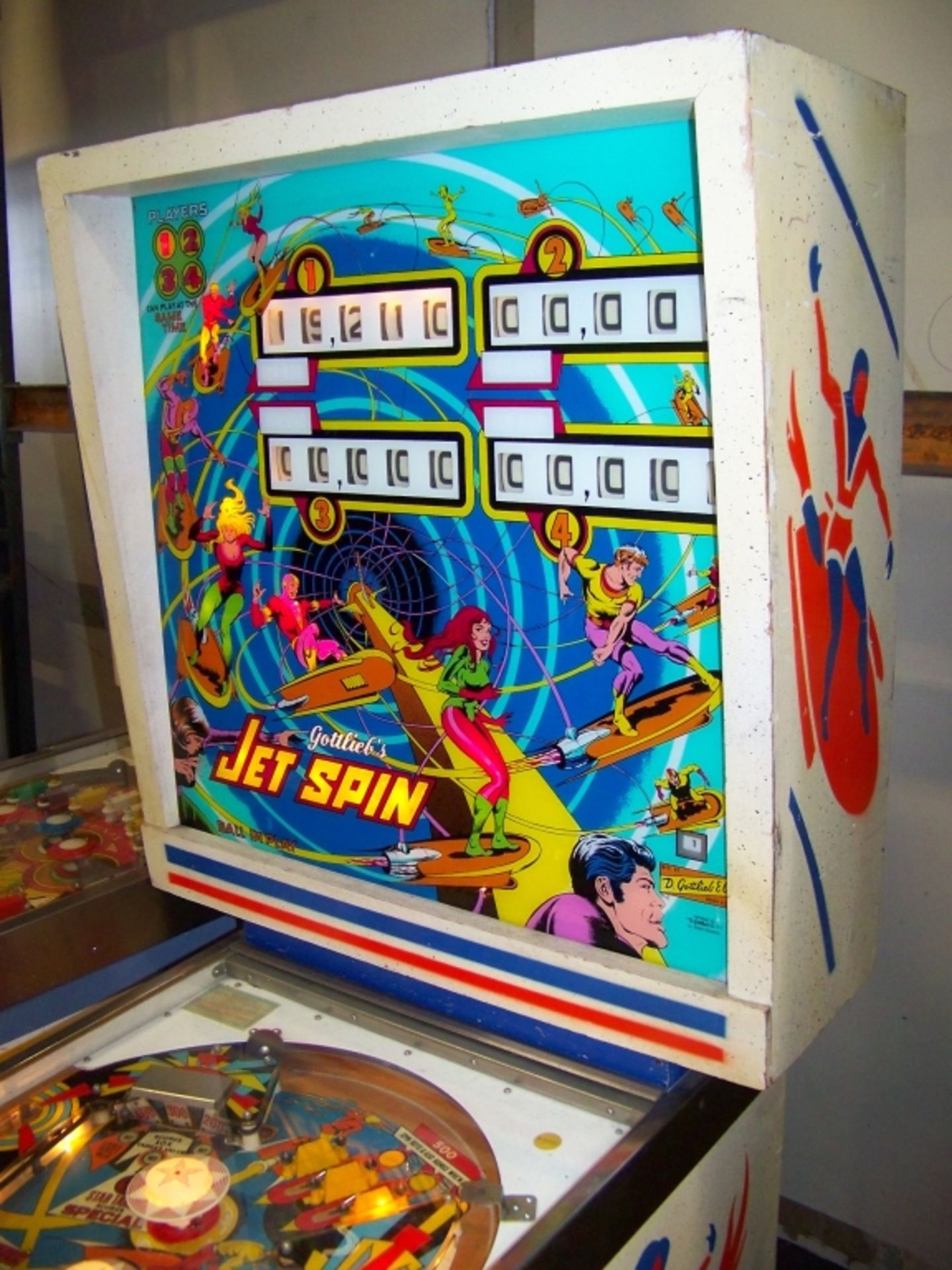 JET SPIN PINBALL MACHINE GOTTLIEB 1977 Item is in used condition. Evidence of wear and commercial - Image 3 of 8