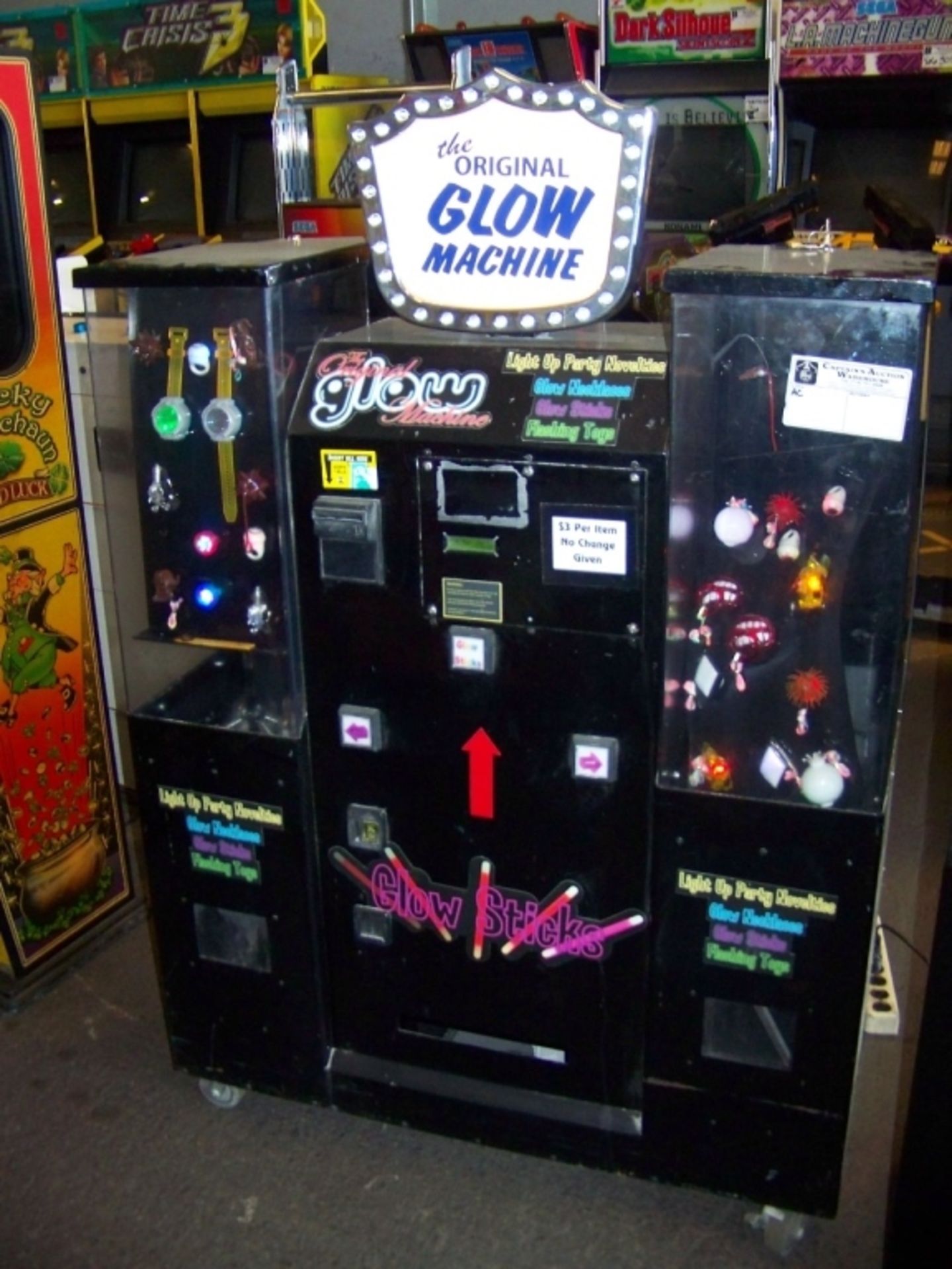 THE ORIGINAL GLOW MACHINE VENDING KIOSK Item is in used condition. Evidence of wear and commercial