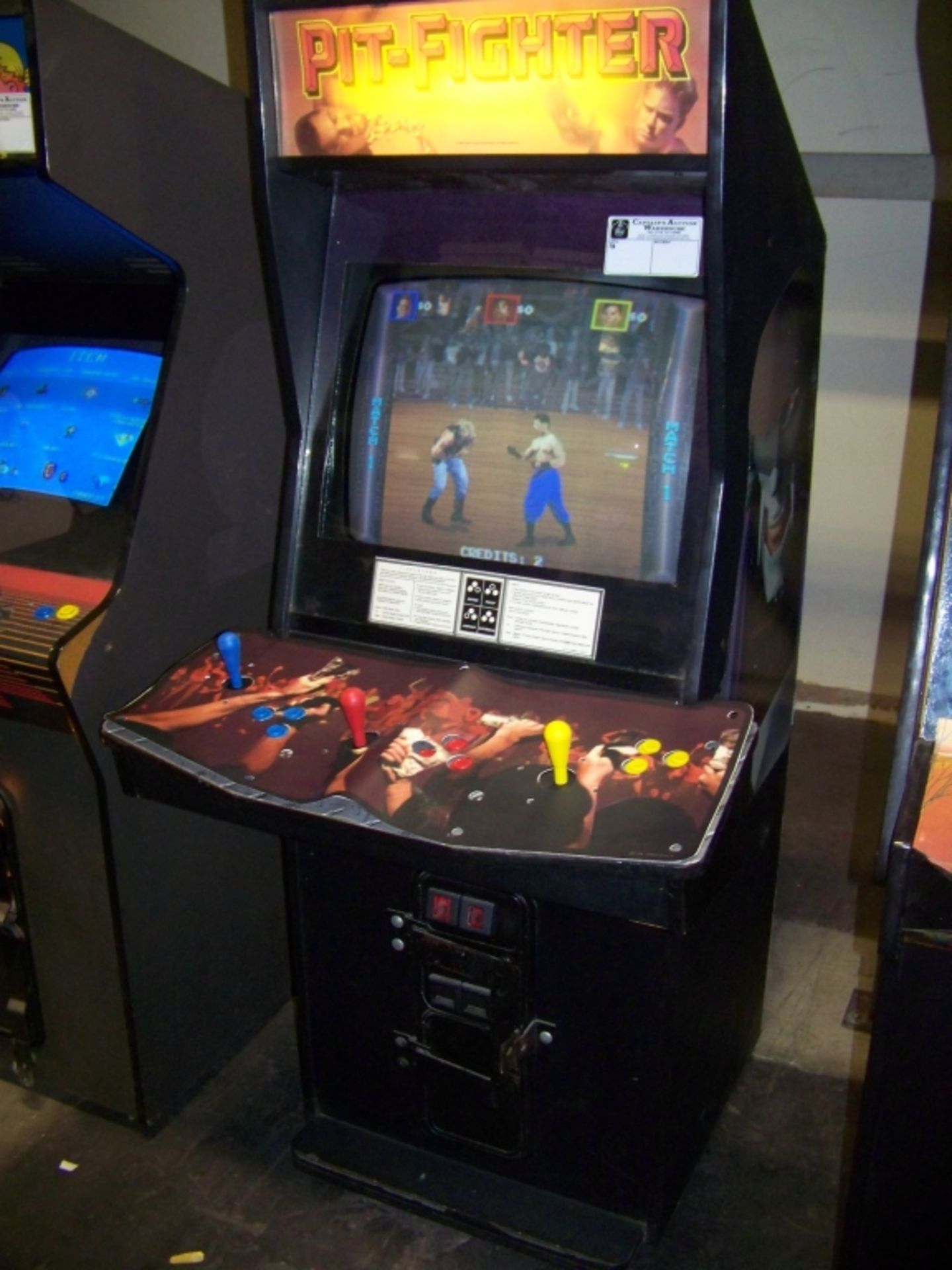 PIT FIGHTER DEDICATED ATARI ARCADE GAME CLASSIC