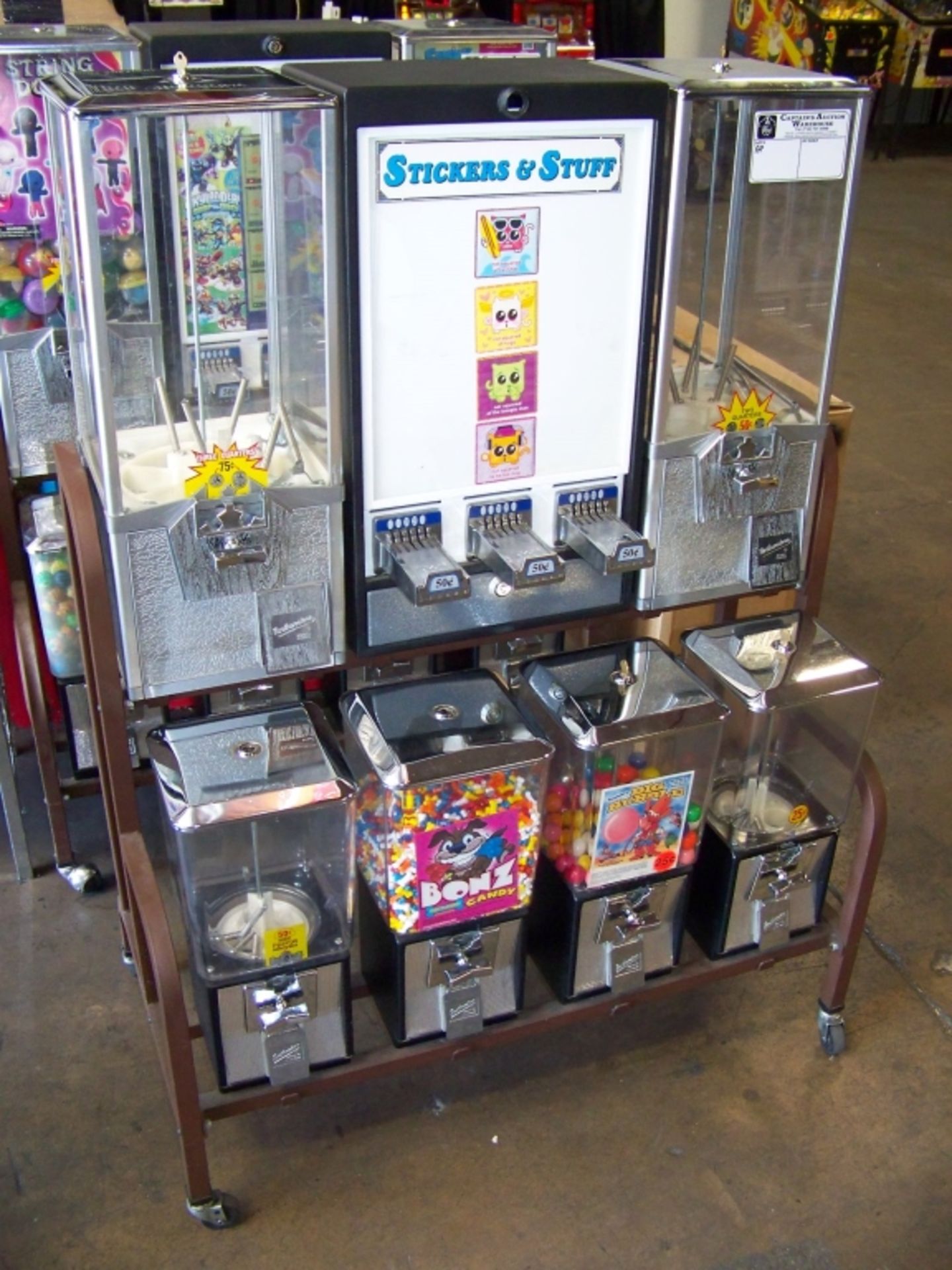 NORTHWESTERN CANDY CAPSULE STICKER VENDING RACK