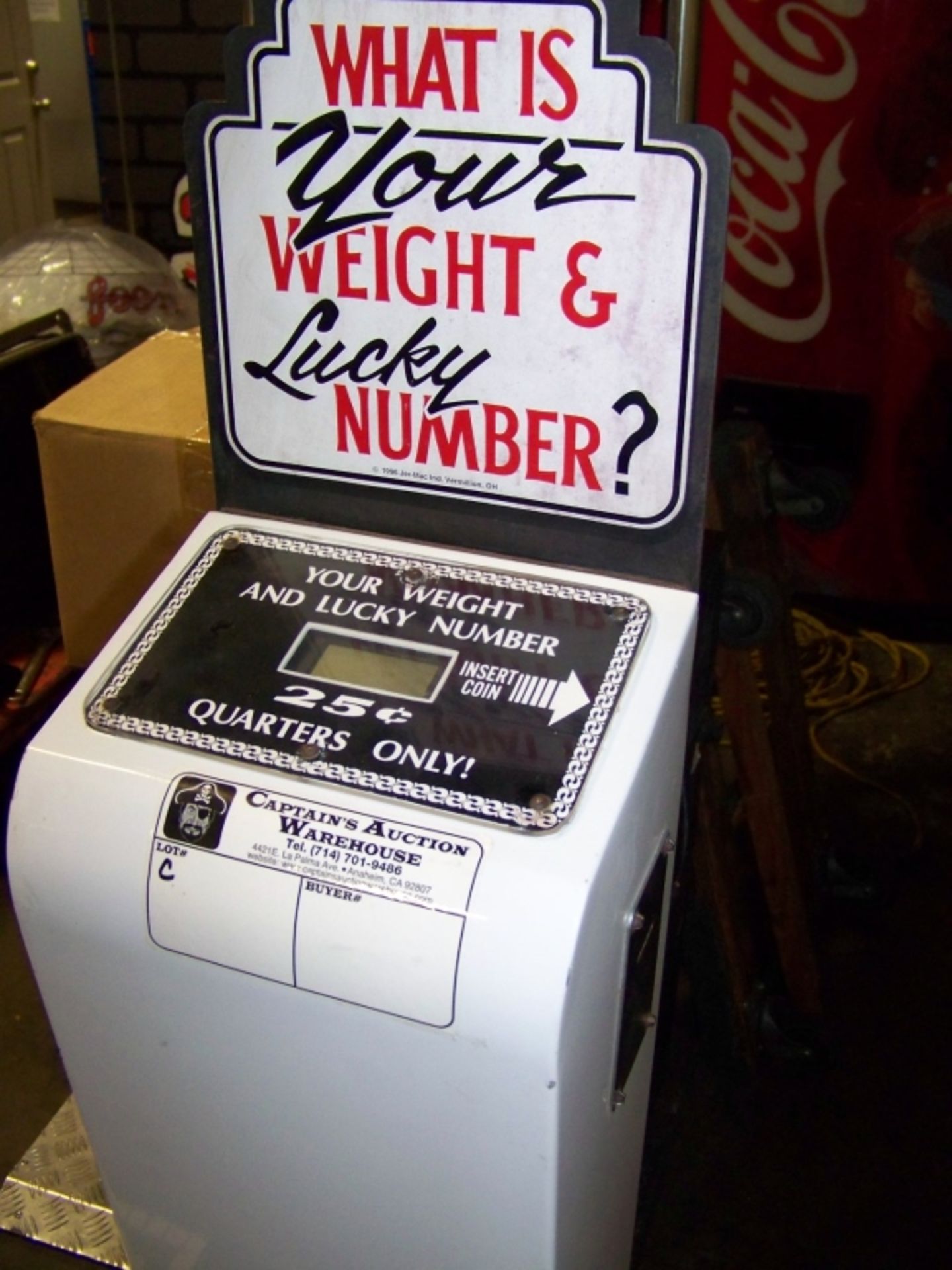 WEIGHT & LUCKY NUMBER NOVELTY SCALE COIN OP - Image 2 of 2