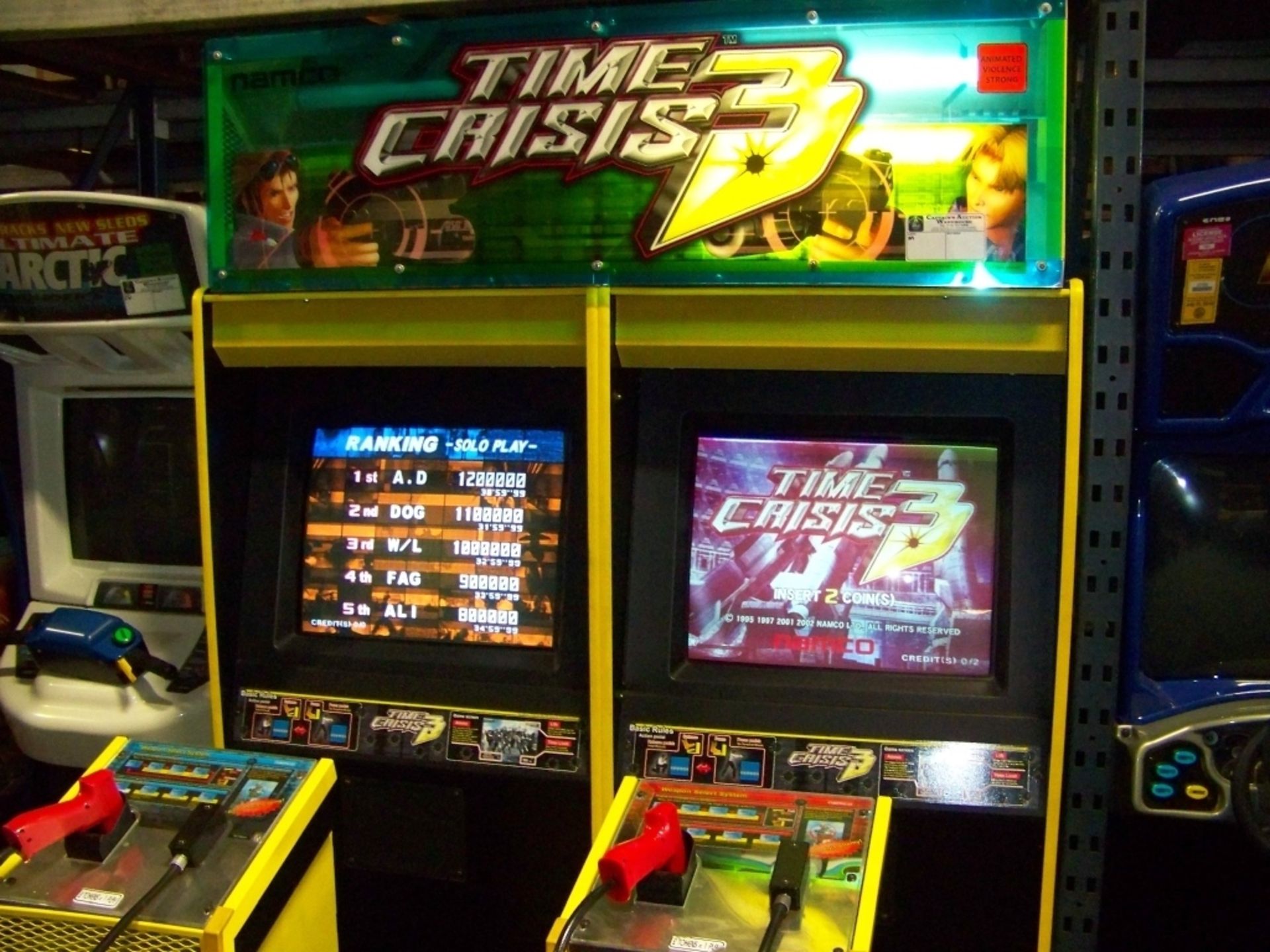 TIME CRISIS 3 TWIN SHOOTER ARCADE GAME NAMCO