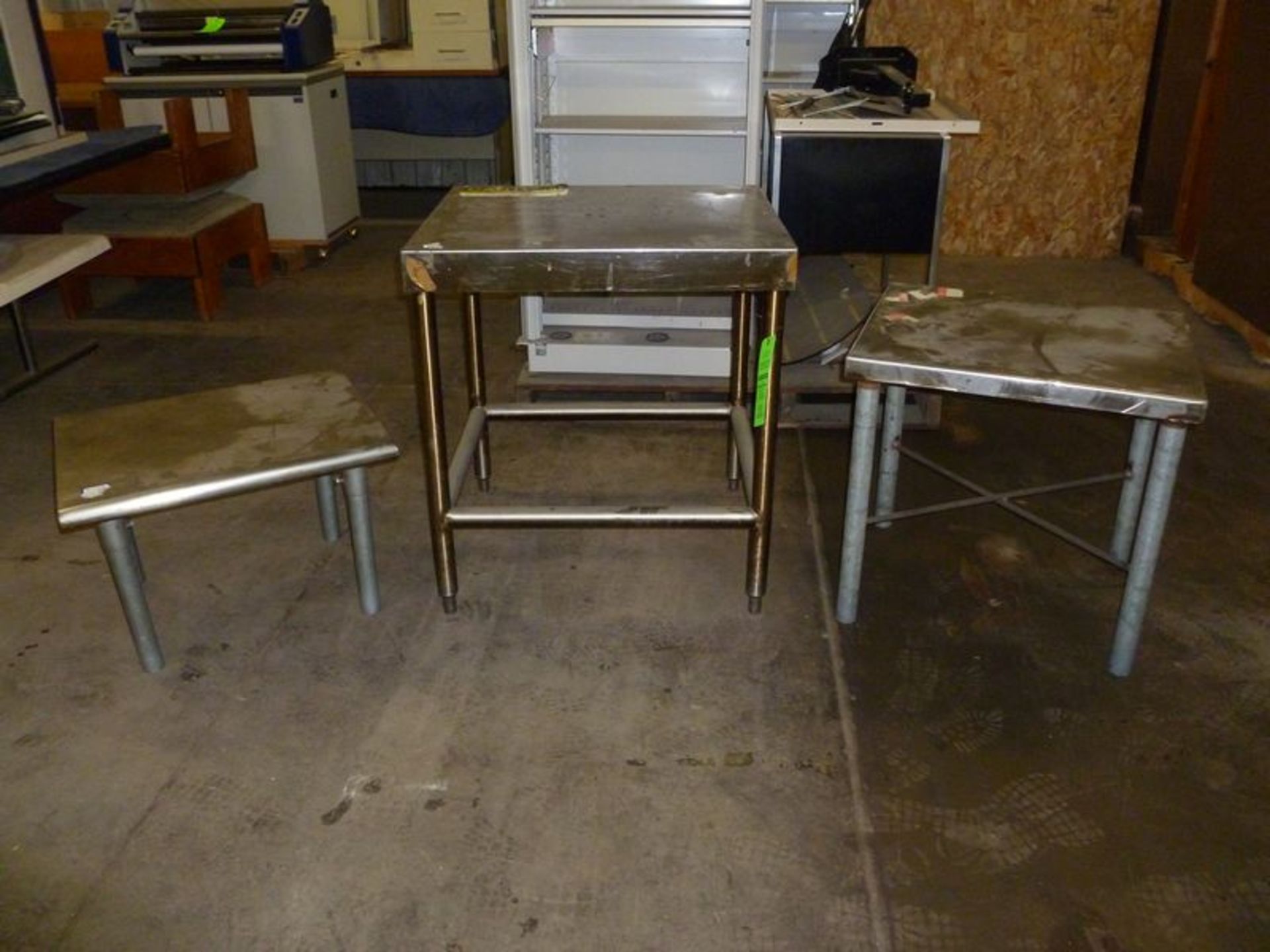 3 STAINLESS STEEL WORK TABLE HEAVY DUTY 28" L x 25" W x 30-1/2" H (LOCATED AT 6901 ARDMORE AVE. FORT