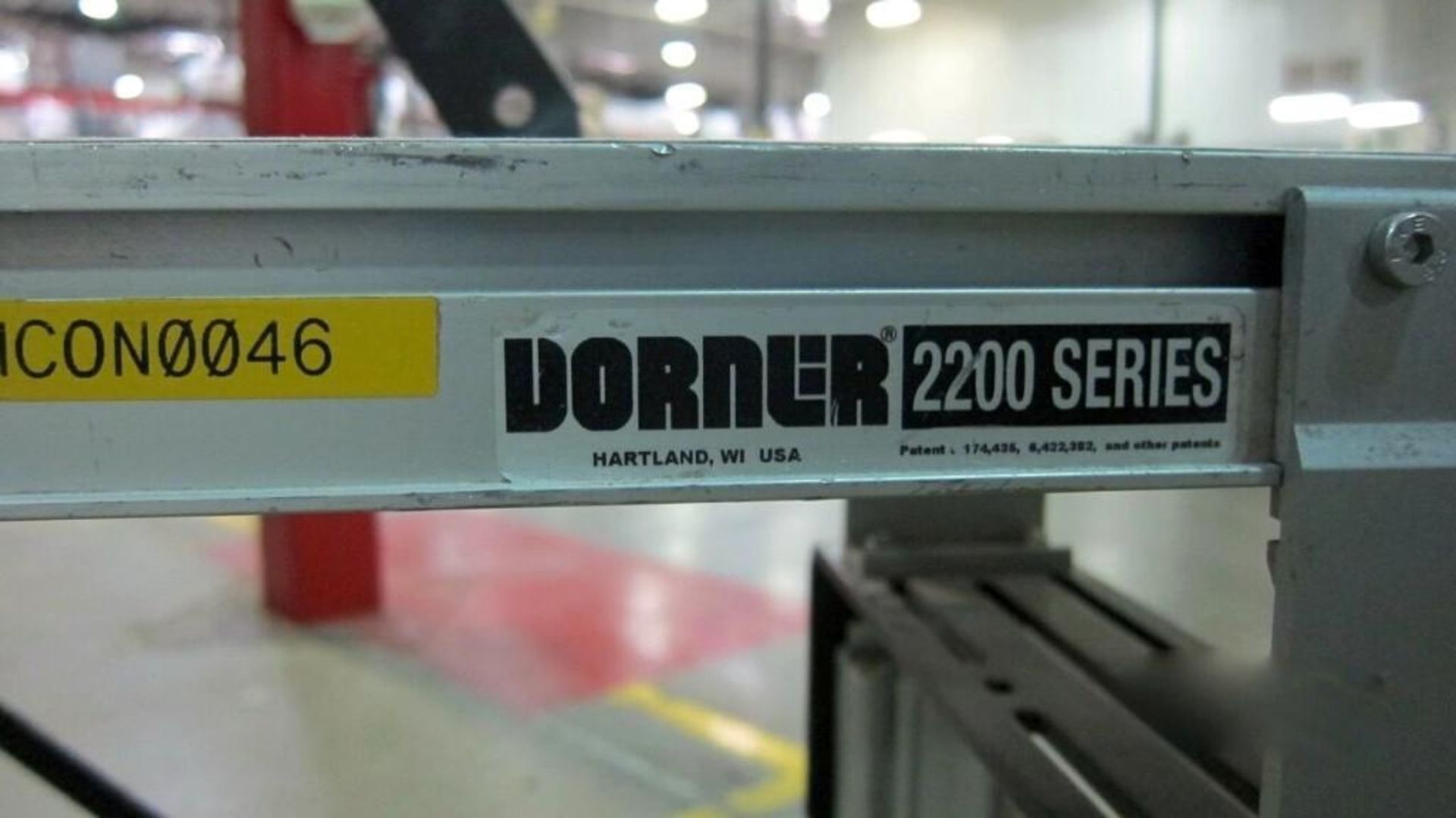 Dorner 2200 series aluminum conveyor with a thin plastic belt - Image 3 of 8