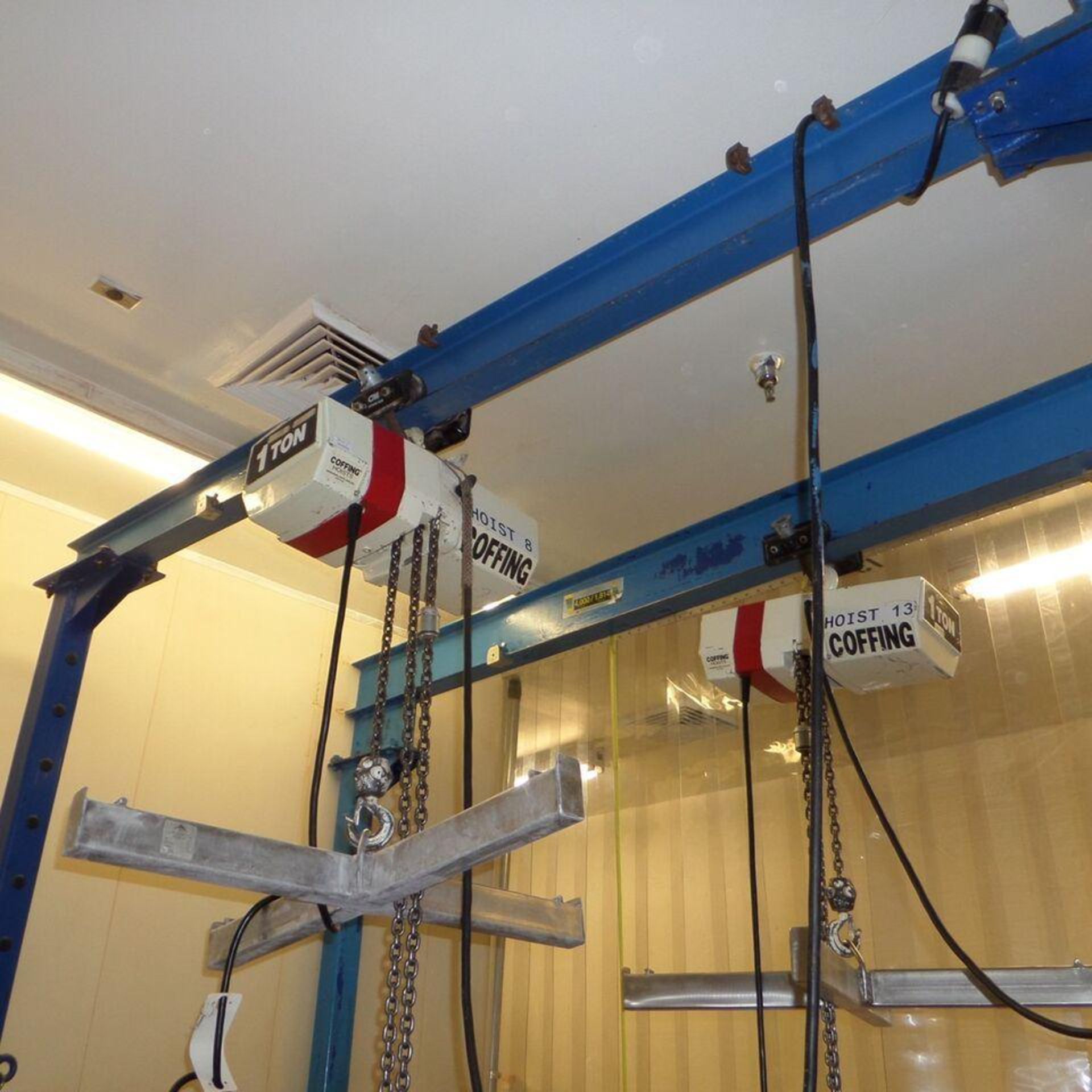 2 Frames with 1 ton hoists. - Image 6 of 9