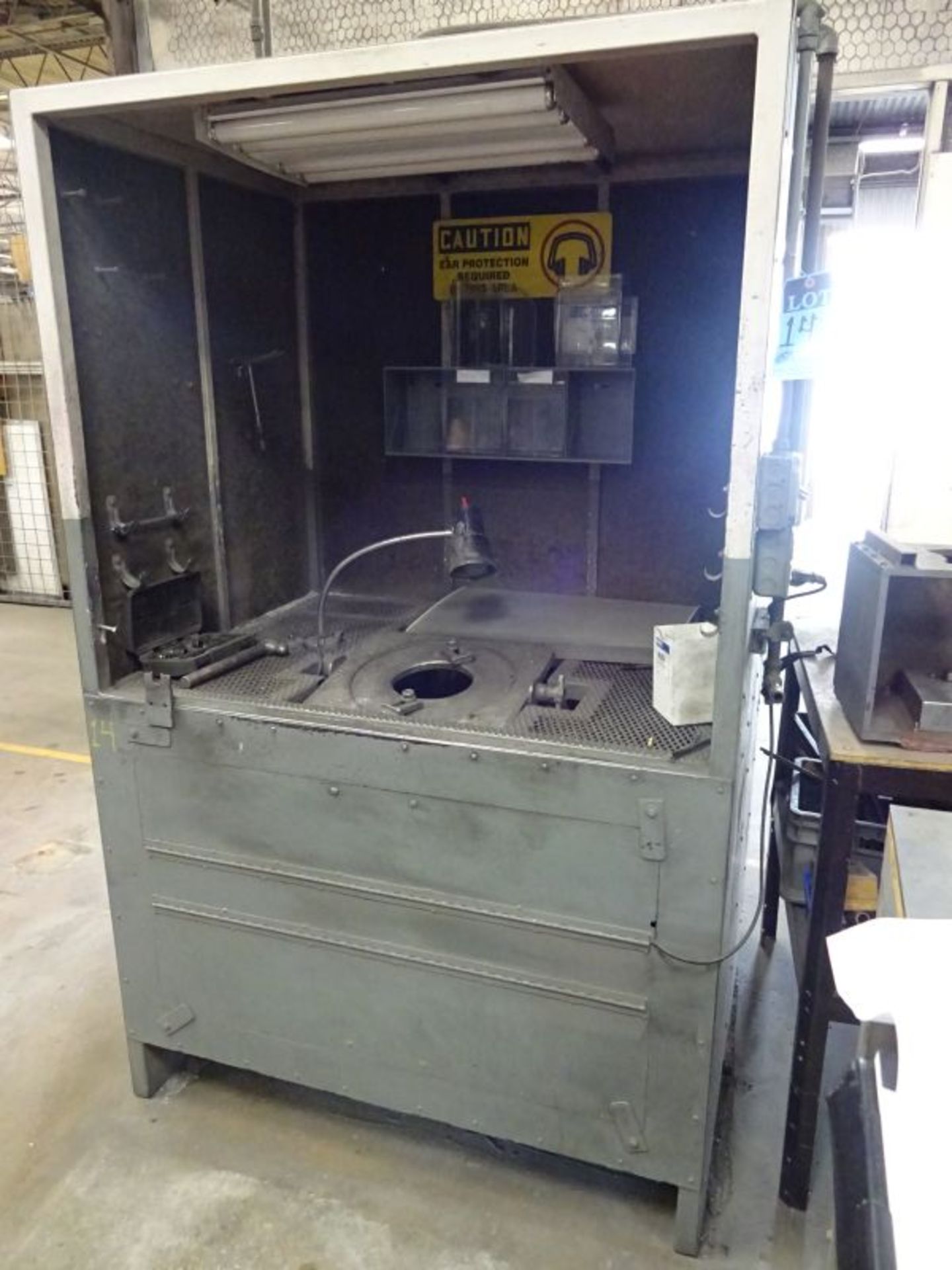 39" X 42 Downdraft Grinding Booth; 45" X 35" X 39" Booth, 3/4 HP Motor, 16" Flip Table **Scobey