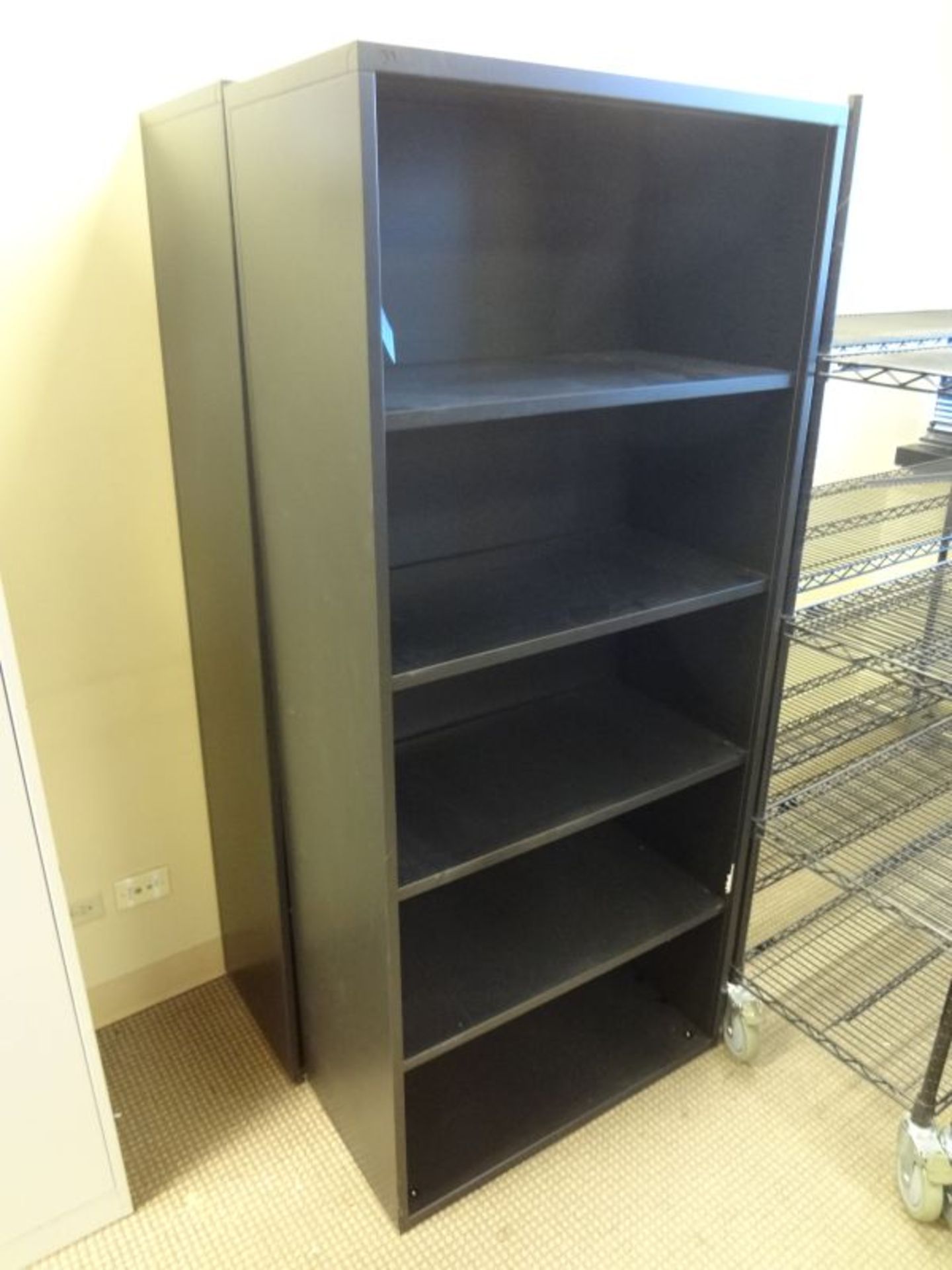 (LOT) (2) 15" X 30" X 69" STEEL BOOKSHELVES