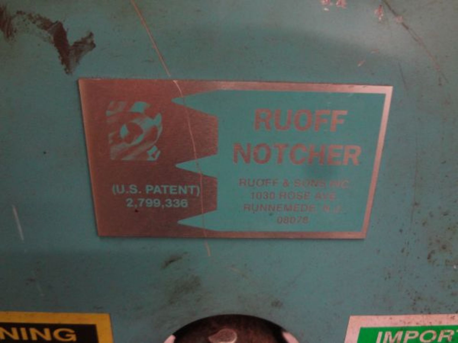 RUOFF AND SONS RUOFF NOTCHER; S/N 4583B - Image 2 of 3