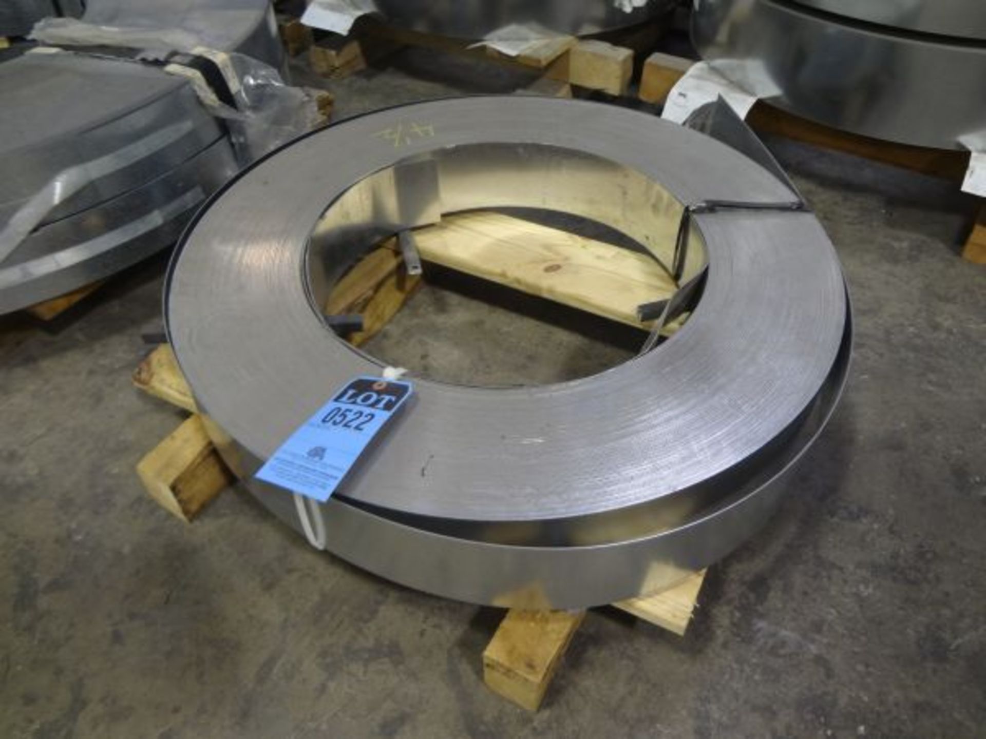 COIL 16 GAUGE X 4-1/2" GALVINIZED SKIDDED STEEL, APPROX. TOTAL WEIGHT 600 LB.